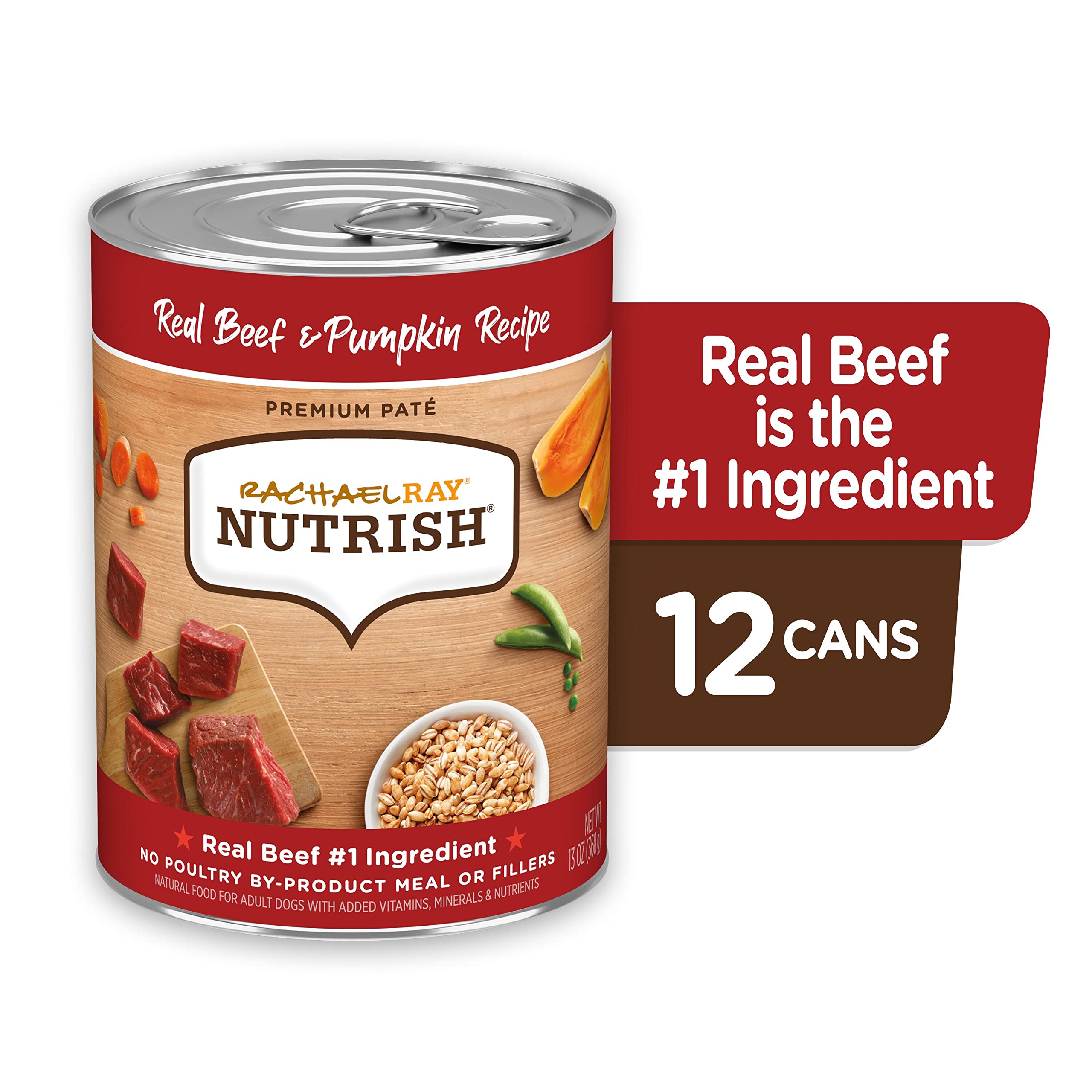 Rachael Ray Nutrish Beef and Pumpkin Recipe Canned Dog Food - 13 Oz - Case of 12  