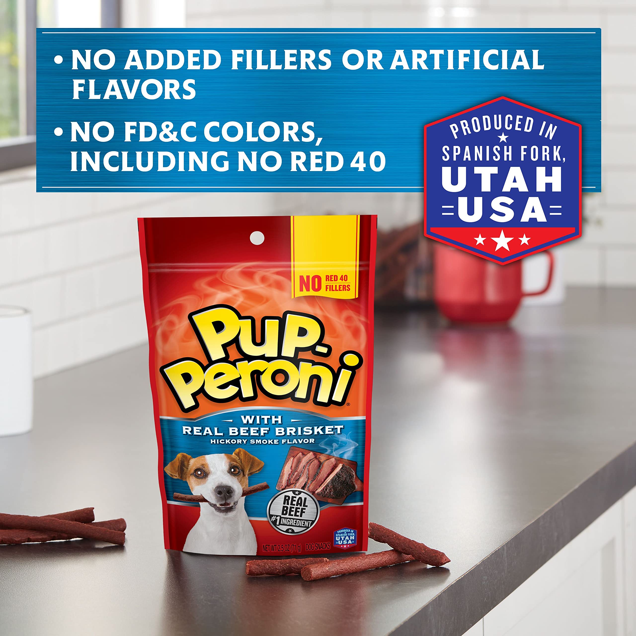 Pup-Peroni Beef Brisket Hickory Smoke Flavor Soft and Chewy Dog Treats - 20.5 Oz - Case of 4  