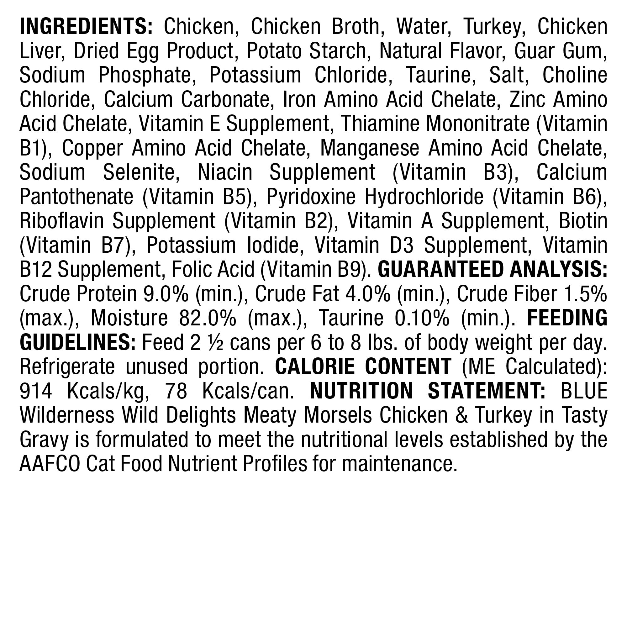 Blue Buffalo Wilderness Devine Delights Chicken and Turkey Canned Cat Food - 3 Oz - Case of 24  