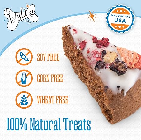 Lazy Dog Original Pup-Pie Happy Birthday Special Dog Pre-Sliced Baked Dog Biscuit Treats - Pink - 5 Oz