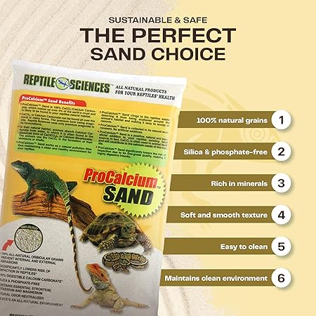 Nature's Ocean Reptile Sciences ProCalcium Natural Terrarium Sand Substrate - White - 10 Lbs - Case of 4