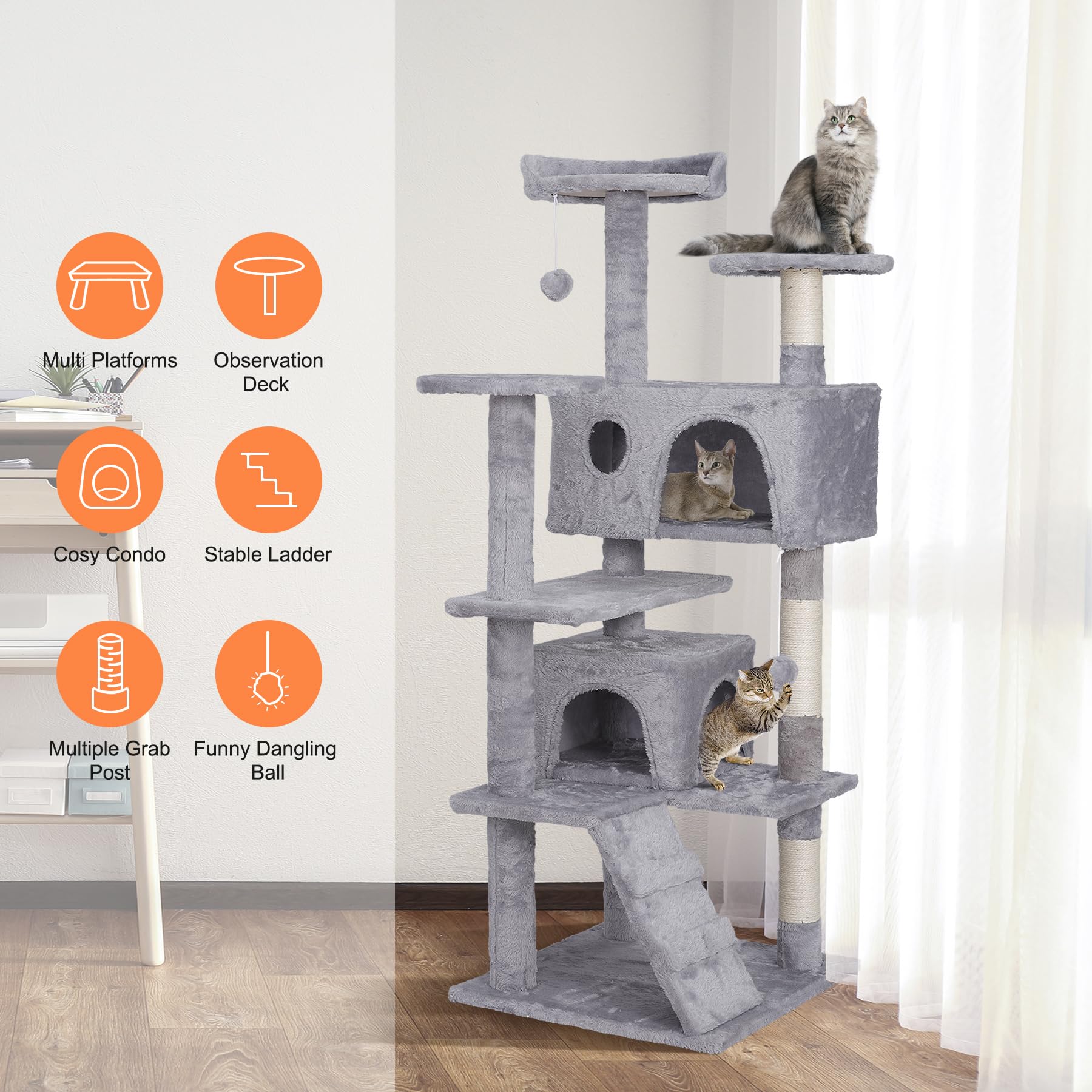 Midwest Nuvo Catitude Multi-Level Cat Furniture Tower - Black  