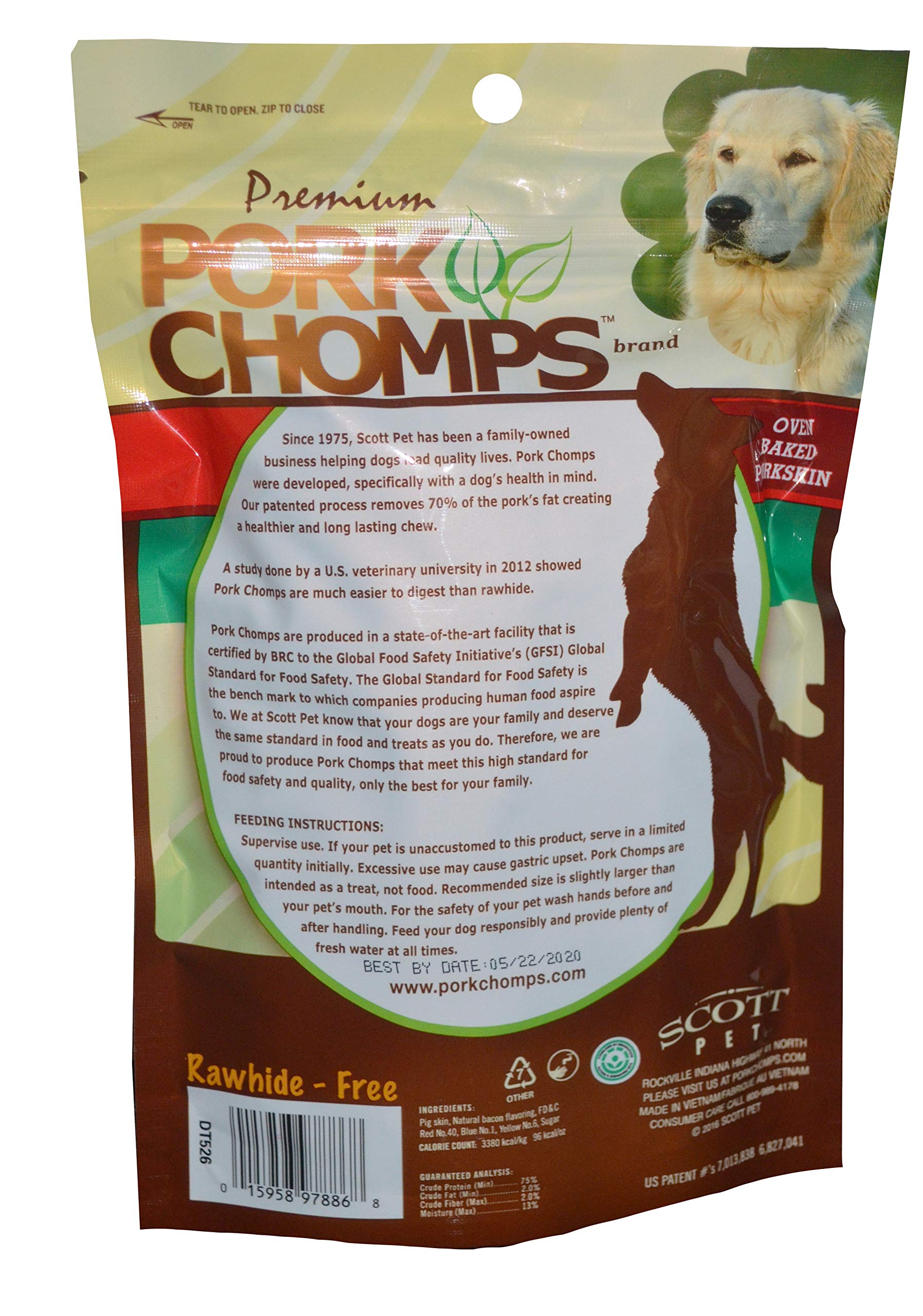 Scott Pet Pork-Chomps Rawhide-Free Bacon Twists Natural Dog Chew Treats - Mini - 30 Count  