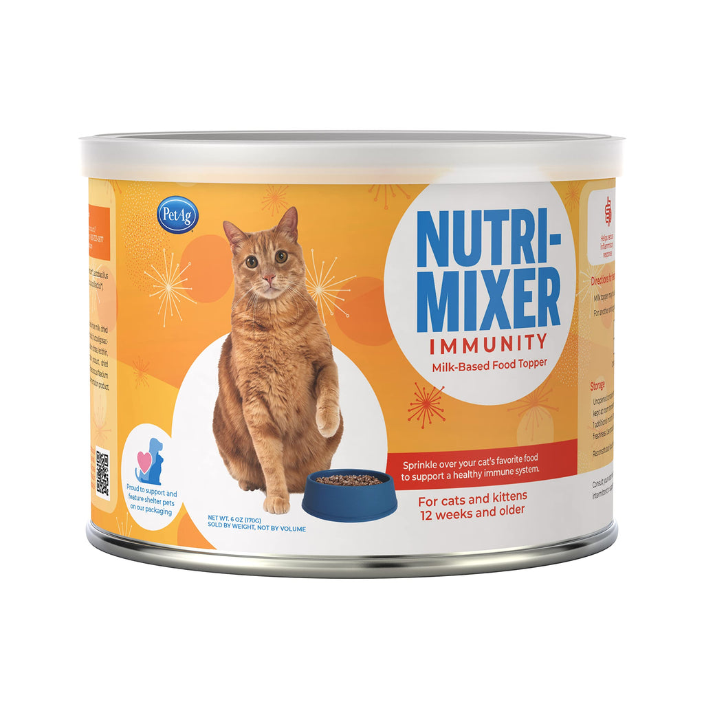 PetAg Nutri-Mixer Digestion Milk-Based Meal Topper Supplement for Cats and Kittens - 6 ...