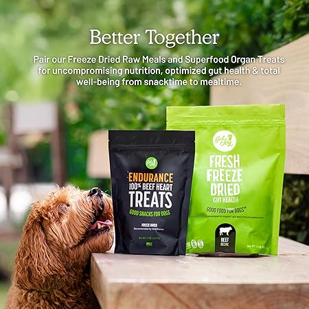 Get Joy Superfood Endurance 100% Beef Hearts Freeze-Dried Natural Dog Treats