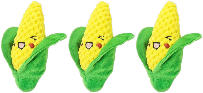 Tuffy's Funny Food Corn 2-in-1 Removable Husk and Corn Squeak and Plush Dog Toy