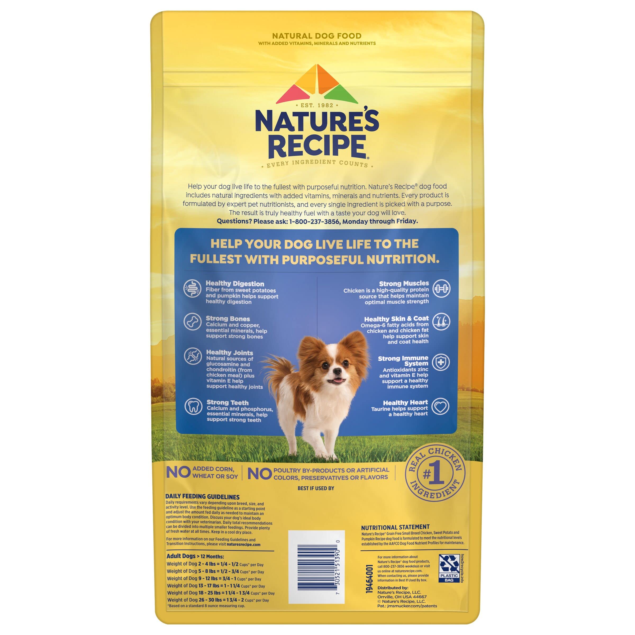 Nature's Recipe Grain-Free Chicken Sweet Potato and Pumpkin Dry Dog Food - 4 Lbs - Case of 4  