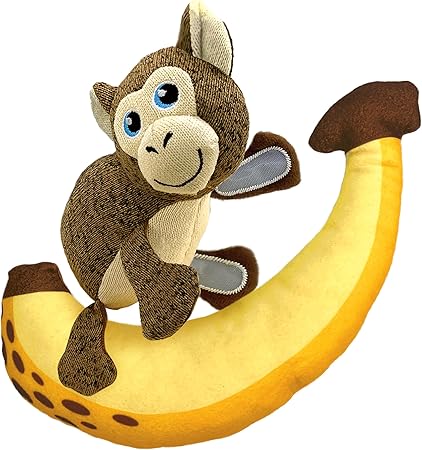 Kong Pull-A-Partz Pals Monkey Dettachable Seperating 2-Piece Squeak and Plush Dog Toy - Medium