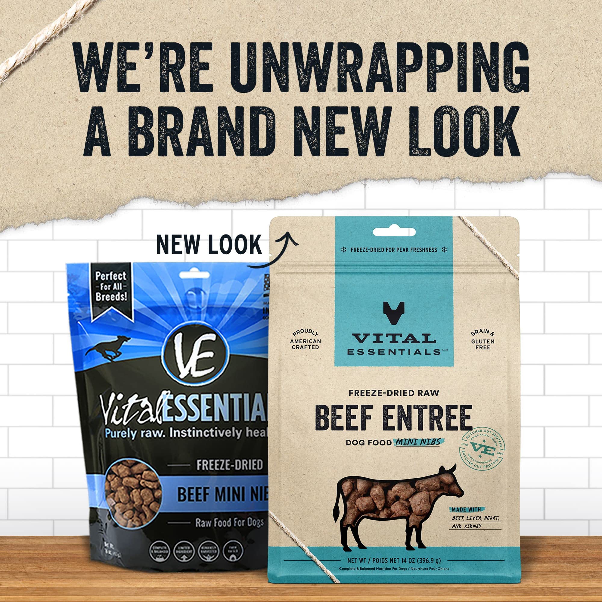 Vital Essential's Grain-Free Beef Entrée Mini Nibs Freeze-Dried Dog Food - 14 Oz  