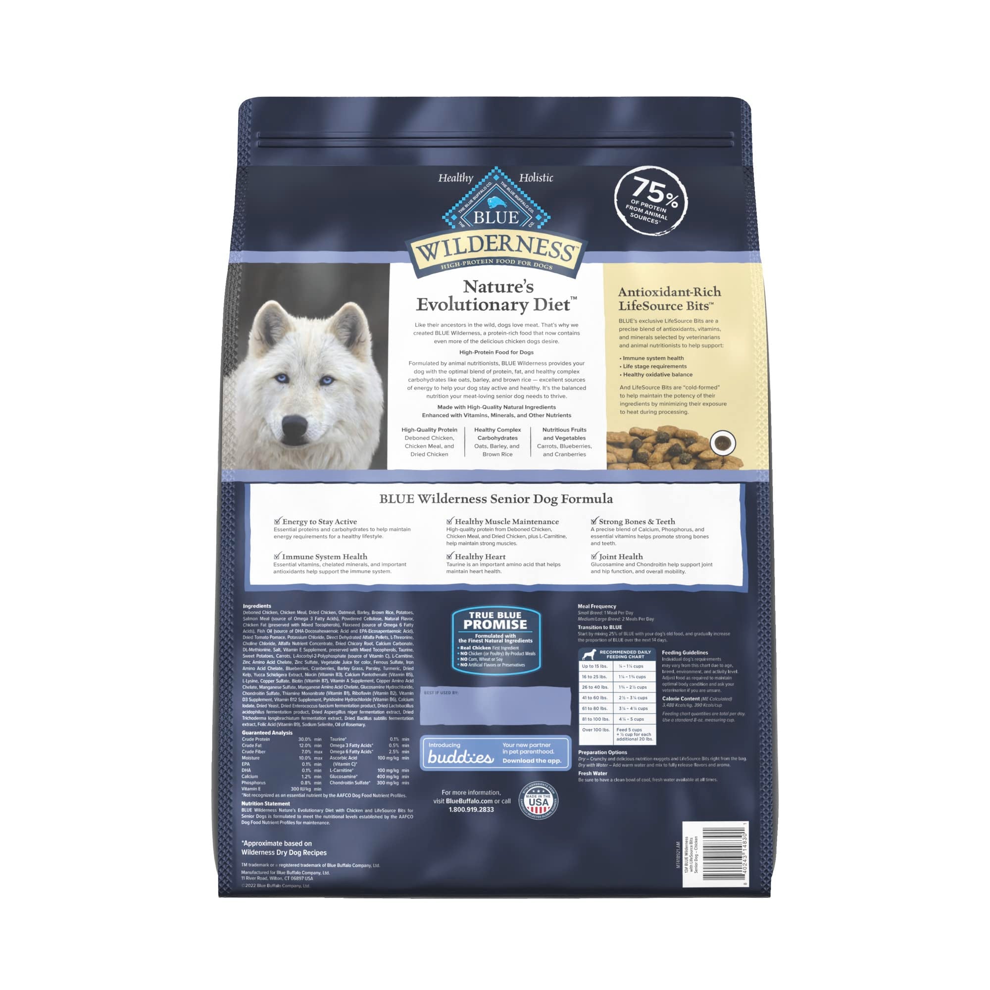 Blue Buffalo Wilderness Chicken Senior Dog Dry Dog Food - 13 Lbs  