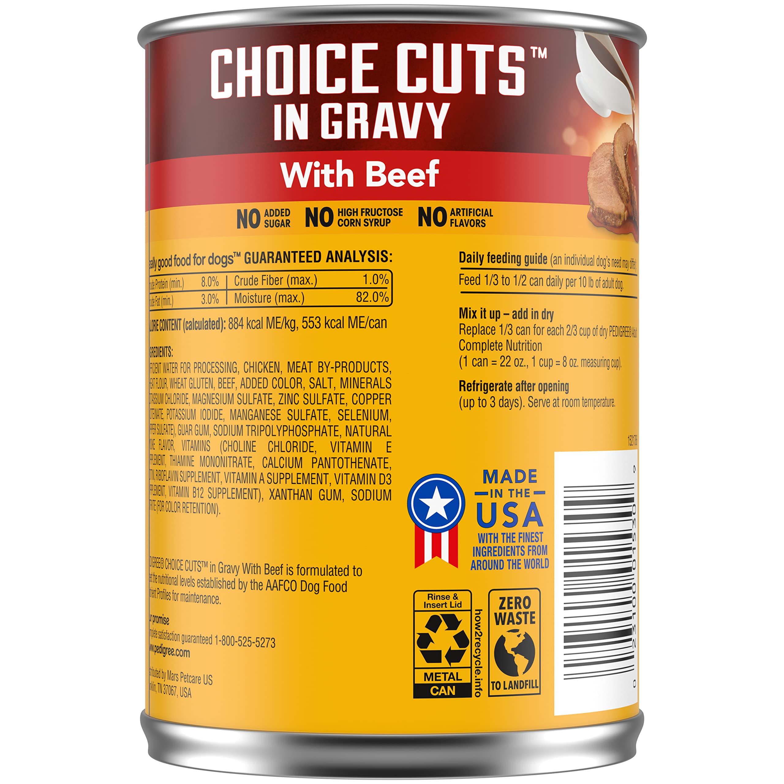 Pedigree Choice Cuts Beef with Gravy Adult Canned Dog Food - 22 Oz - Case of 12  