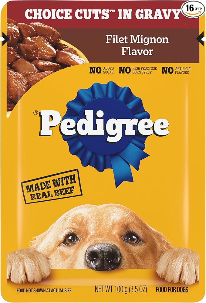 Pedigree Pouch Filet Mignon CIG Wet Dog Food - 3.5 oz - Case of 16