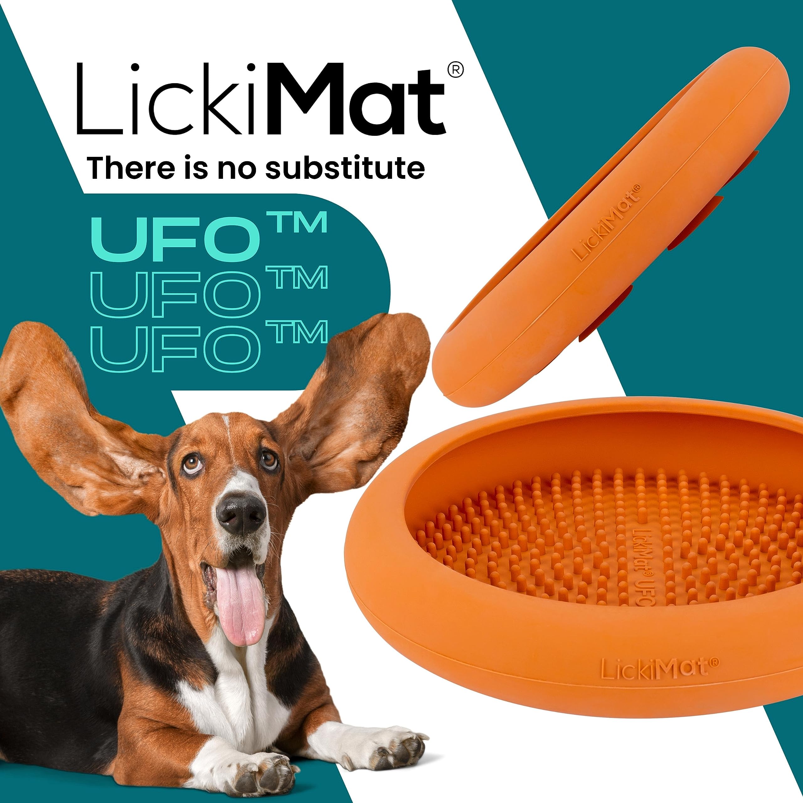 Innovative Pet Lickimat UFO Suction Grip Slow Feeding Rubber Cat and Dog Bowl - Green  