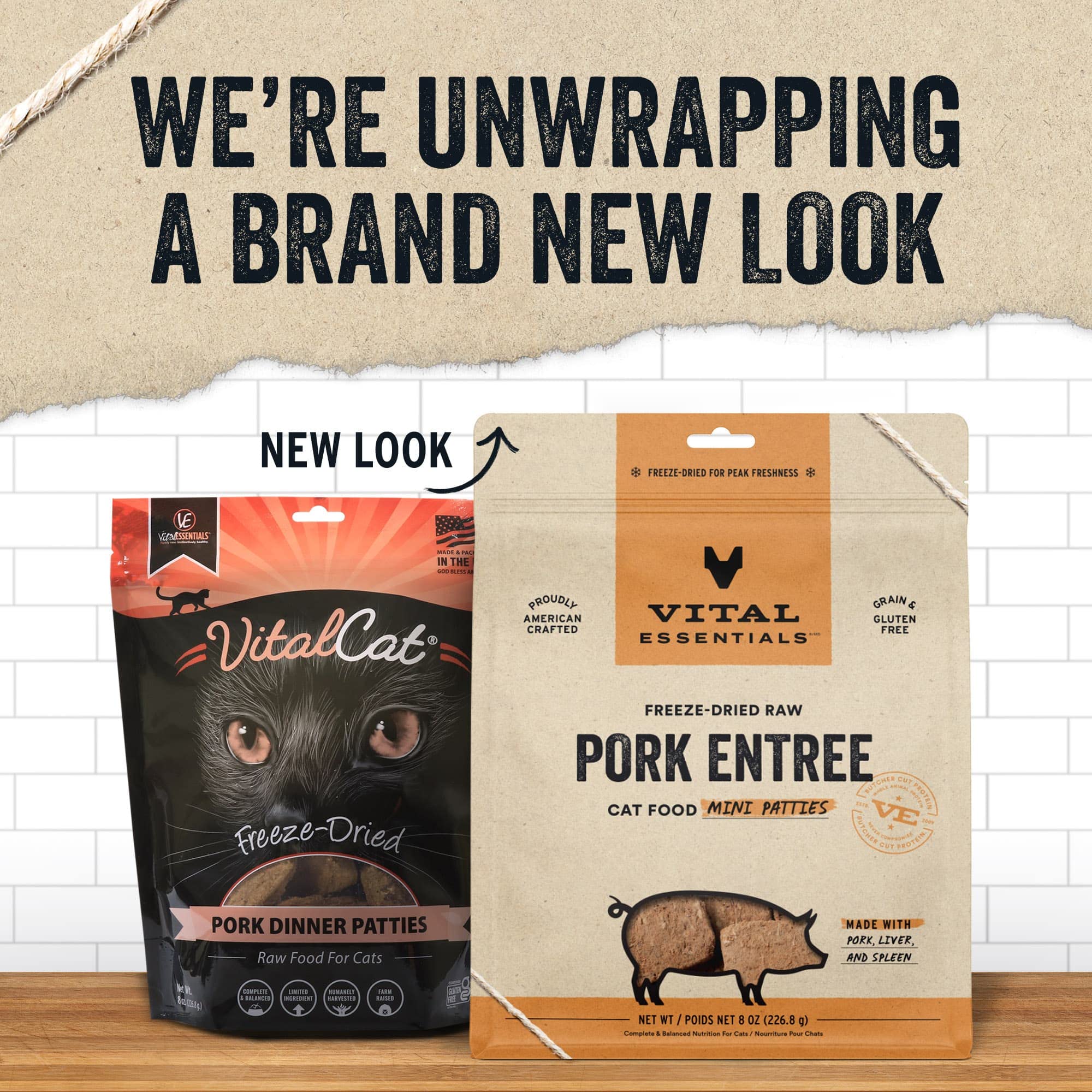 Vital Essential's Grain-Free Pork Entrée Mini Patties Freeze-Dried Cat Food - 8 Oz  