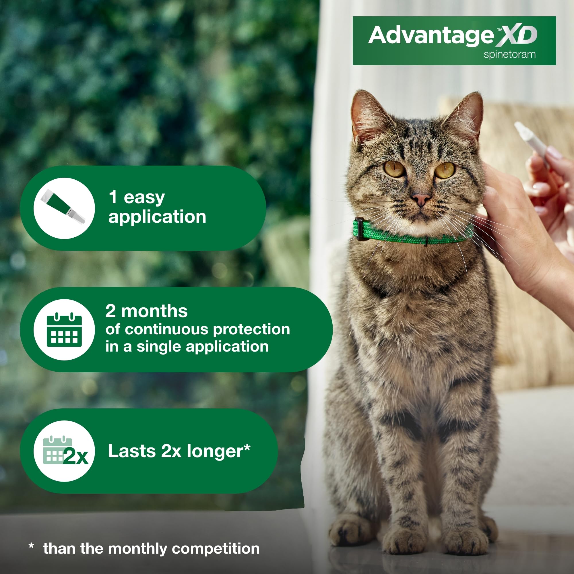 Elanco Advantage XD Extended Large Cat 4-Month 2-Dose Flea and Tick Spot-on Treatment - 9+ Lbs - 2 Pack