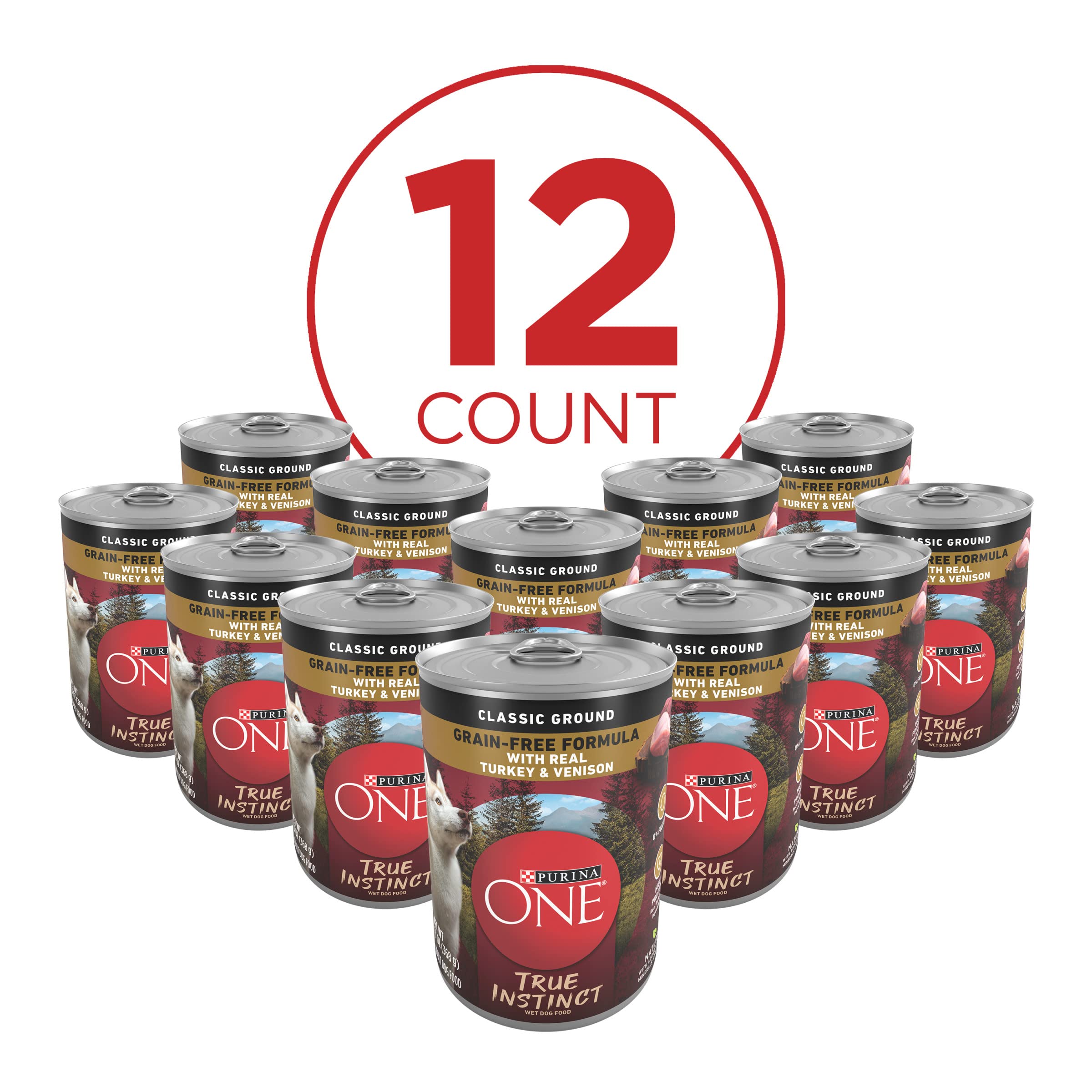 Purina One SmartBlend Grain-Free Classic Ground Turkey and Venison Canned Dog Food - 13 Oz - Case of 12  