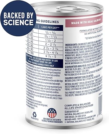 Natural Balance Specialized Nutrition Sensitive Skin and Stomach Salmon and Brown Rice Canned Dog Food - 12.7 Oz - Case of 12