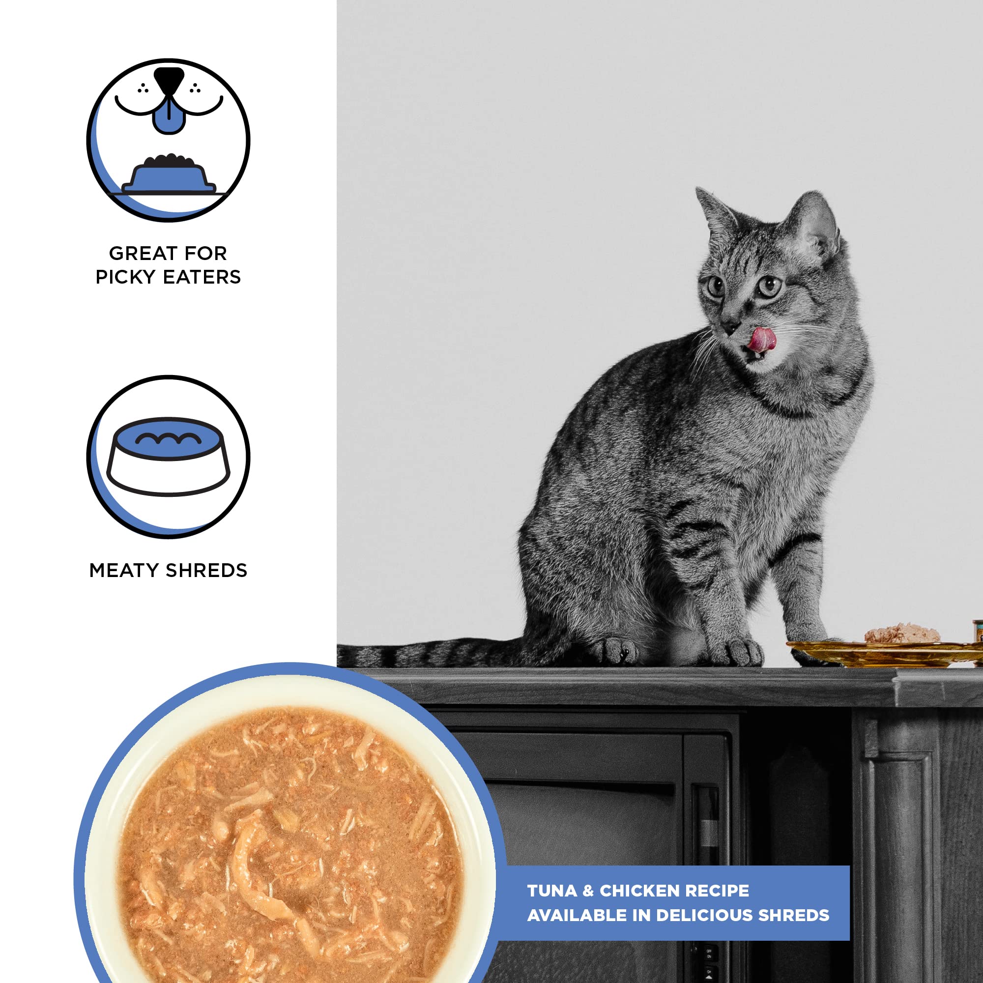 Bixbi Shredded Chicken and Tuna Canned Cat Food - 5 Oz - Case of 24  