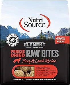 Nutrisource Element Series Raw Bites Beef and Lamb Freeze-Dried Raw Dog Food - 2.5 Oz - Case of 12