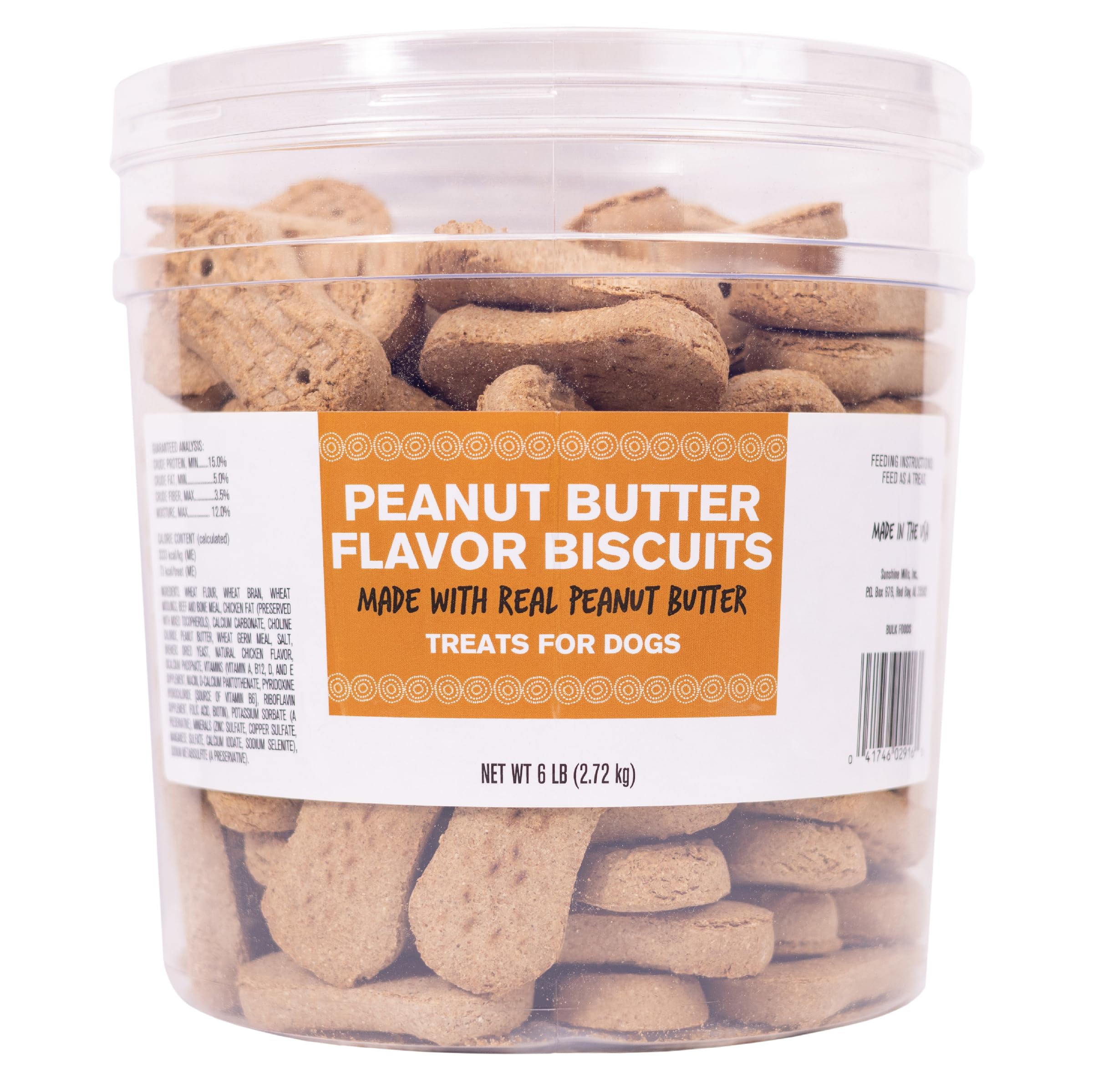 Petknowledgy Animal Snackers Peanut Butter Dog Biscuit Treats - 12 Oz - Case of 6  