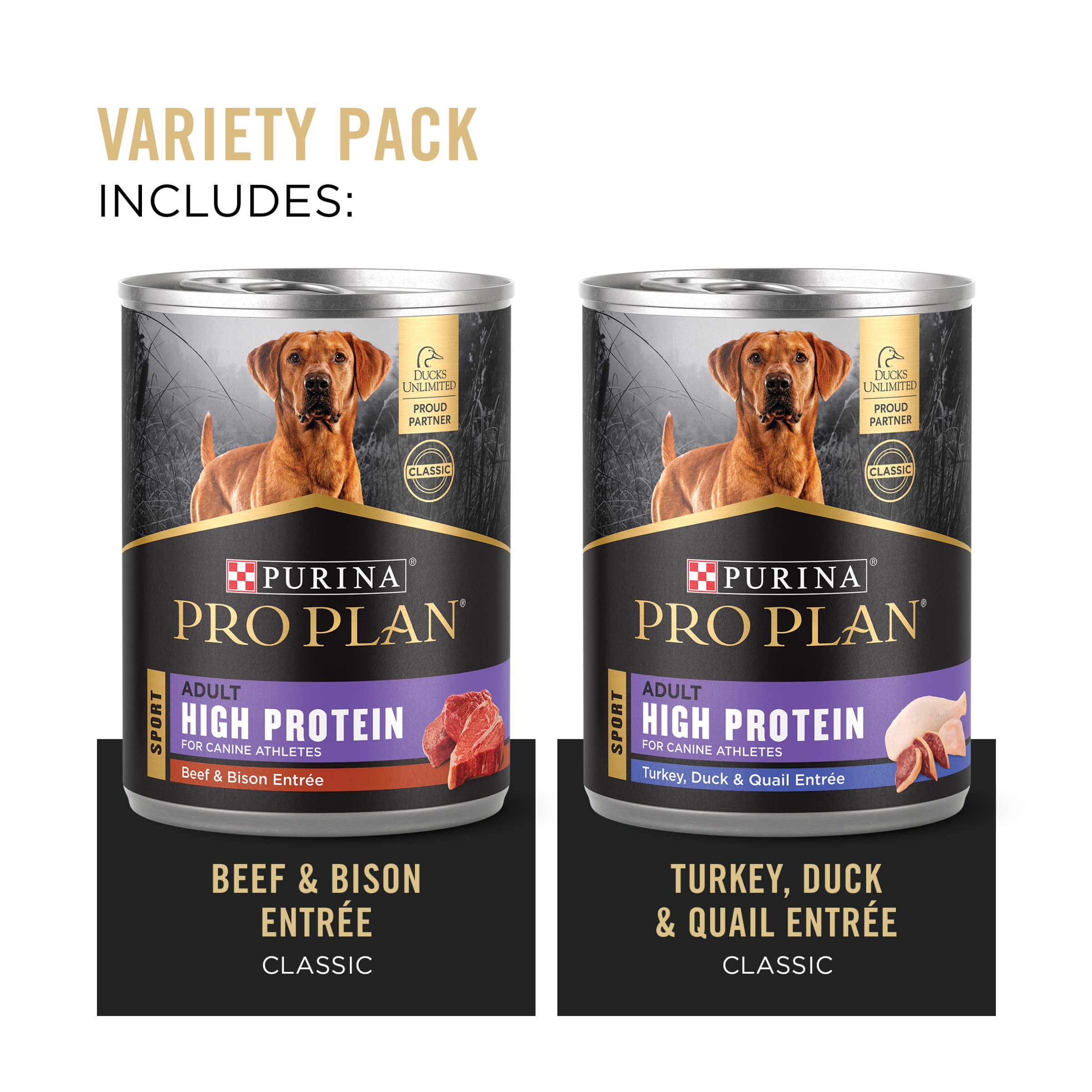 Purina Pro Plan Sport Classic High-Protein Beef and Bison Entrée Canned Dog Food - 13 Oz - Case of 12  