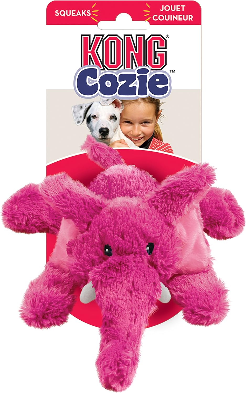 Kong Cozie Elmer the Elephant Squeak and Plush Dog Toy - Small  