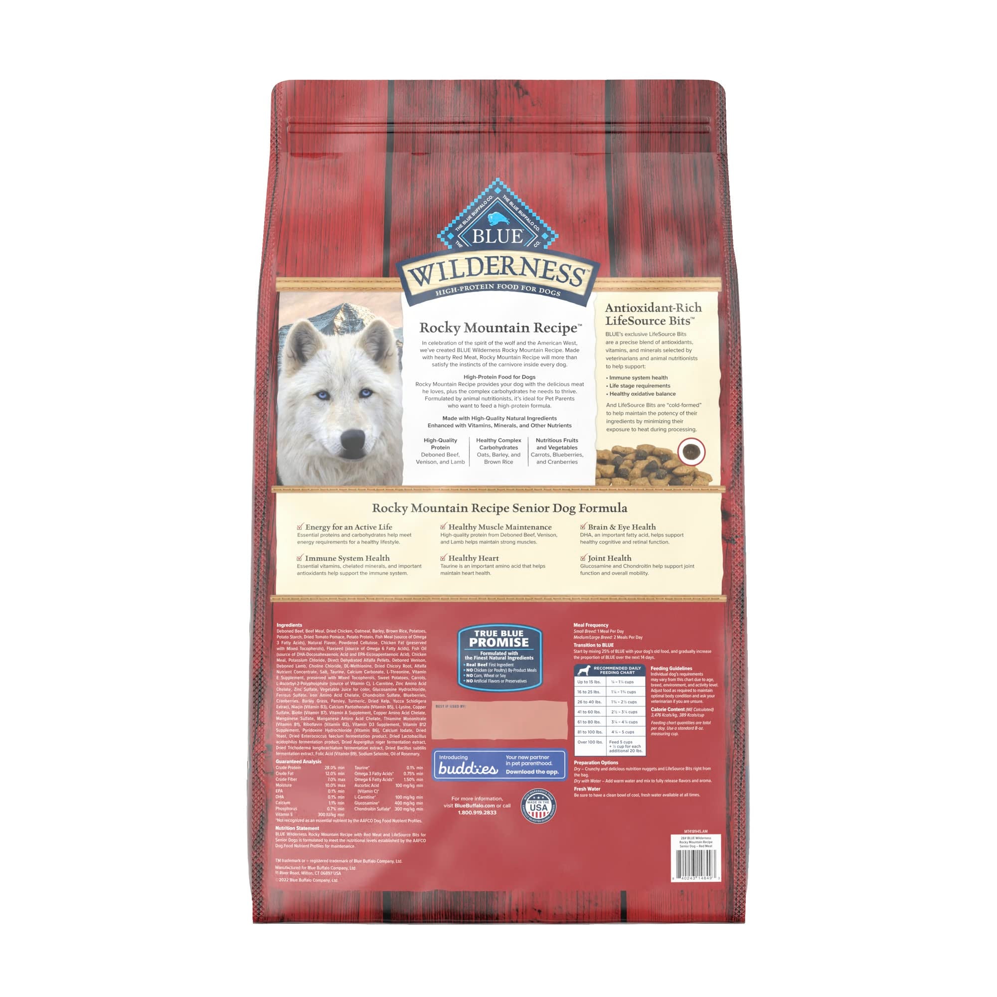 Blue Buffalo Wilderness Rocky Mountain Recipe Red Meat Senior Dry Dog Food - 28 Lbs  