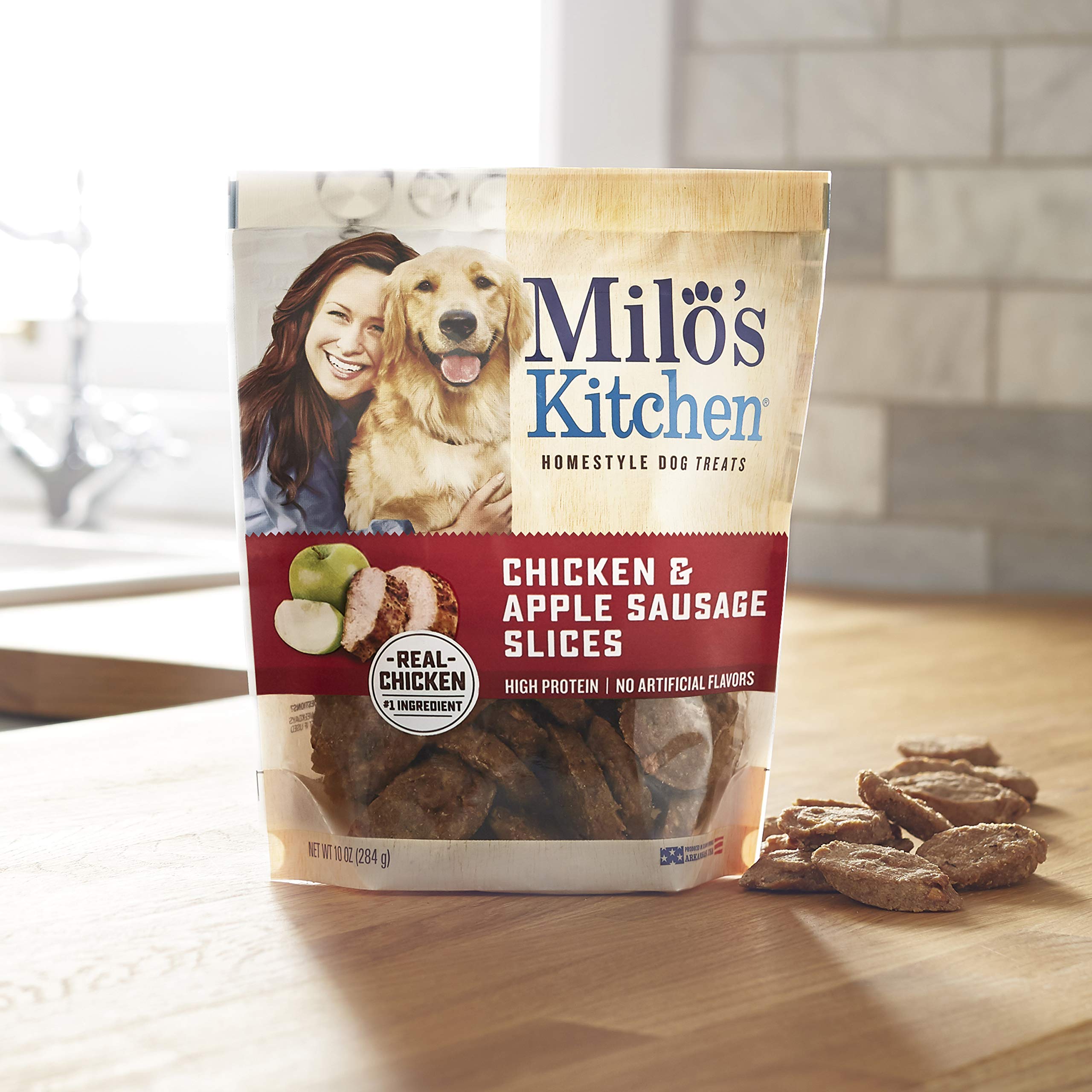 Milo's Kitchen Chicken Apple and Sausage Slices Dehydrated Dog Treats - 18 Oz - Case of 4  