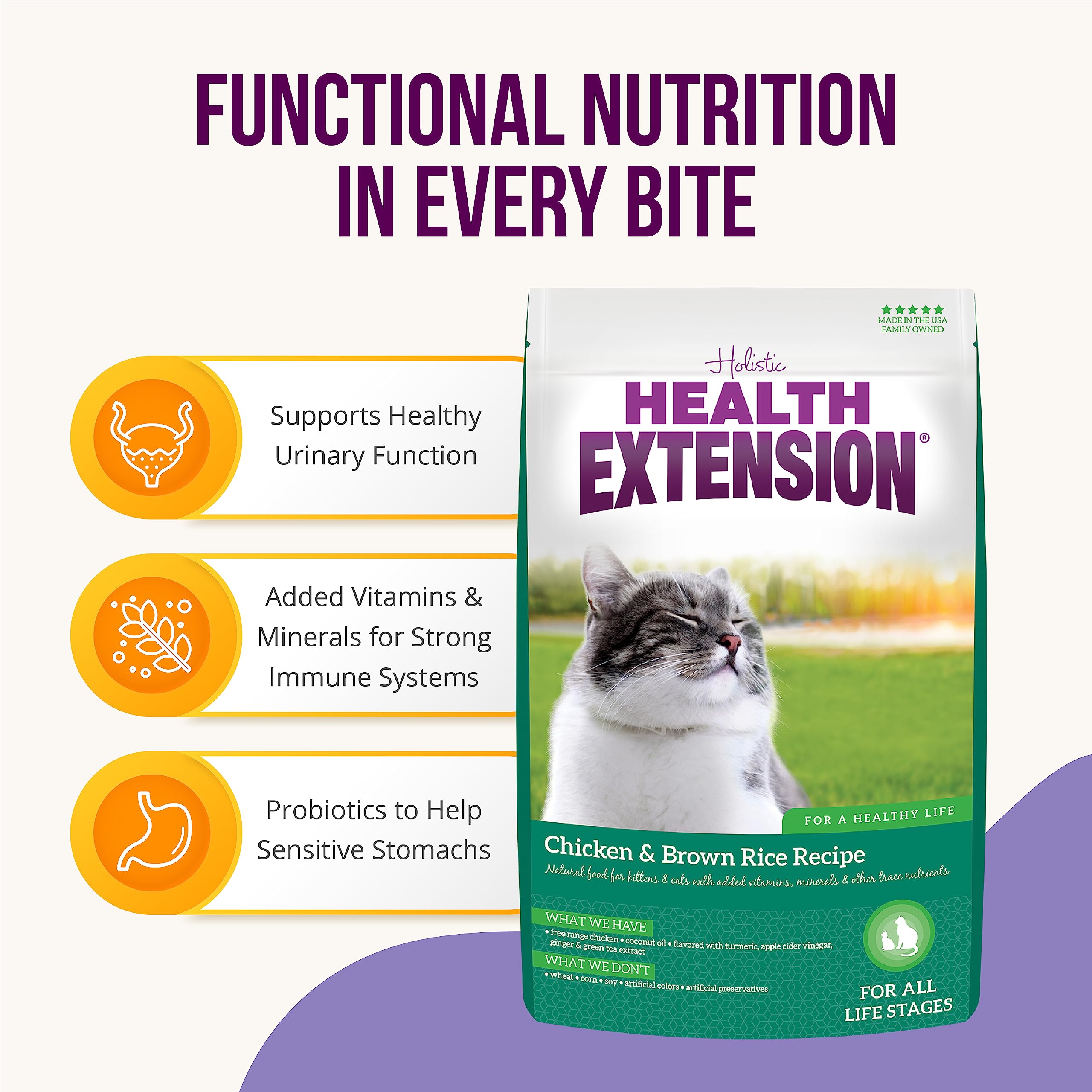 Health Extension Premium Chicken and Brown Rice Kitten Dry Cat Food - 4 Lbs  