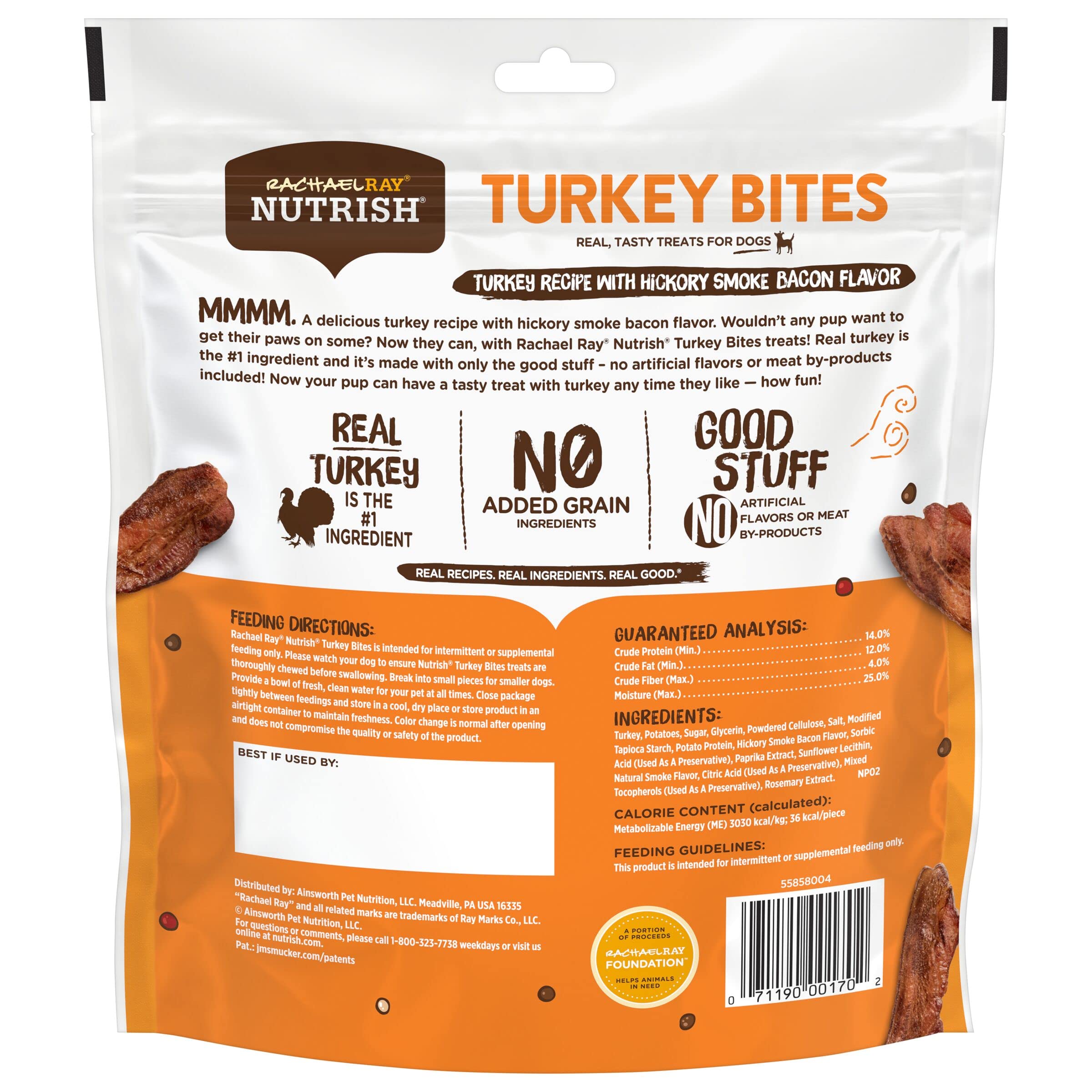 Rachael Ray Nutrish Hickory Smoked Turkey and Bacon Bites Jerky Dog Treats - 12 Oz  