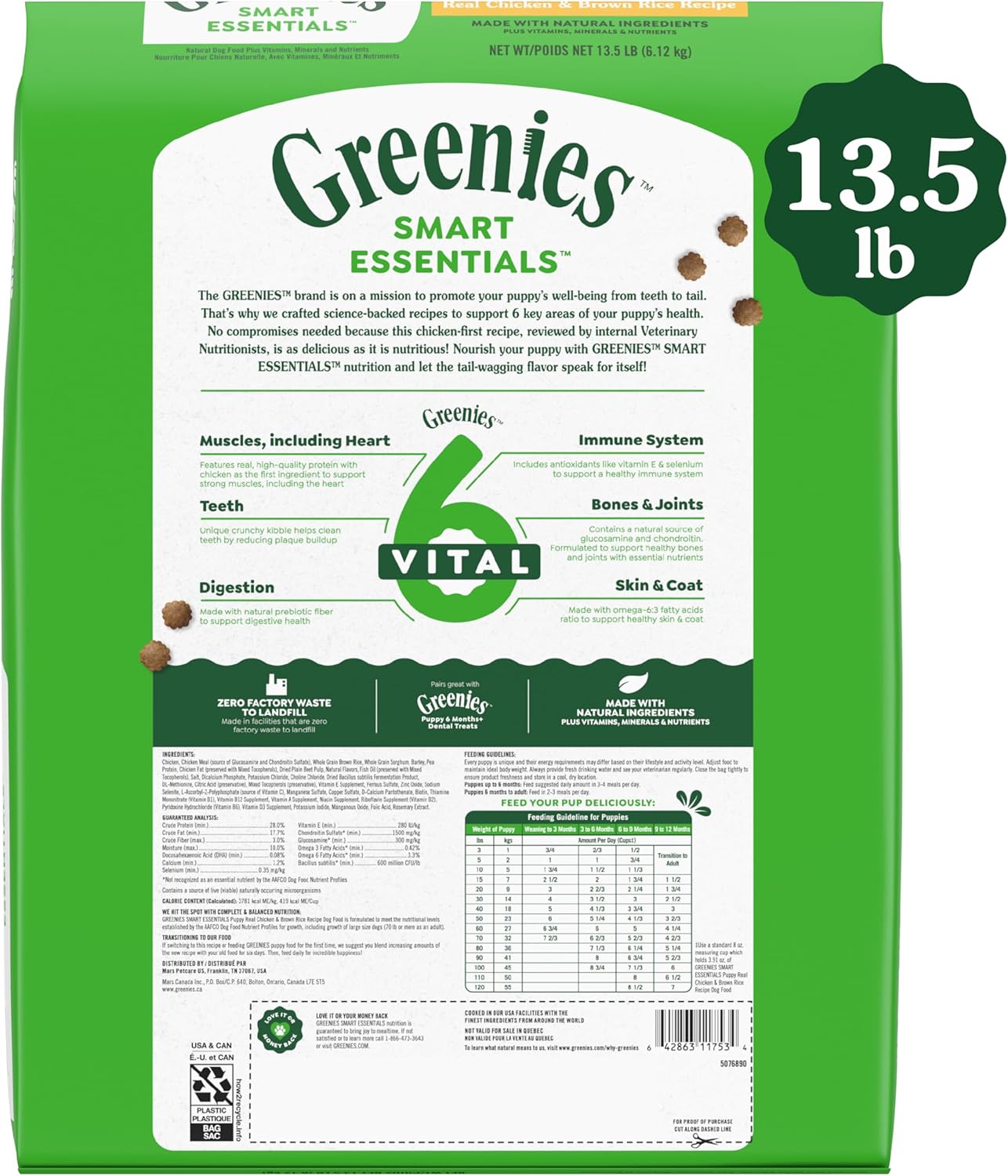 Greenies Smart Essentials High-Protein Chicken and Brown Rice Puppy Formula Dry Dog Food