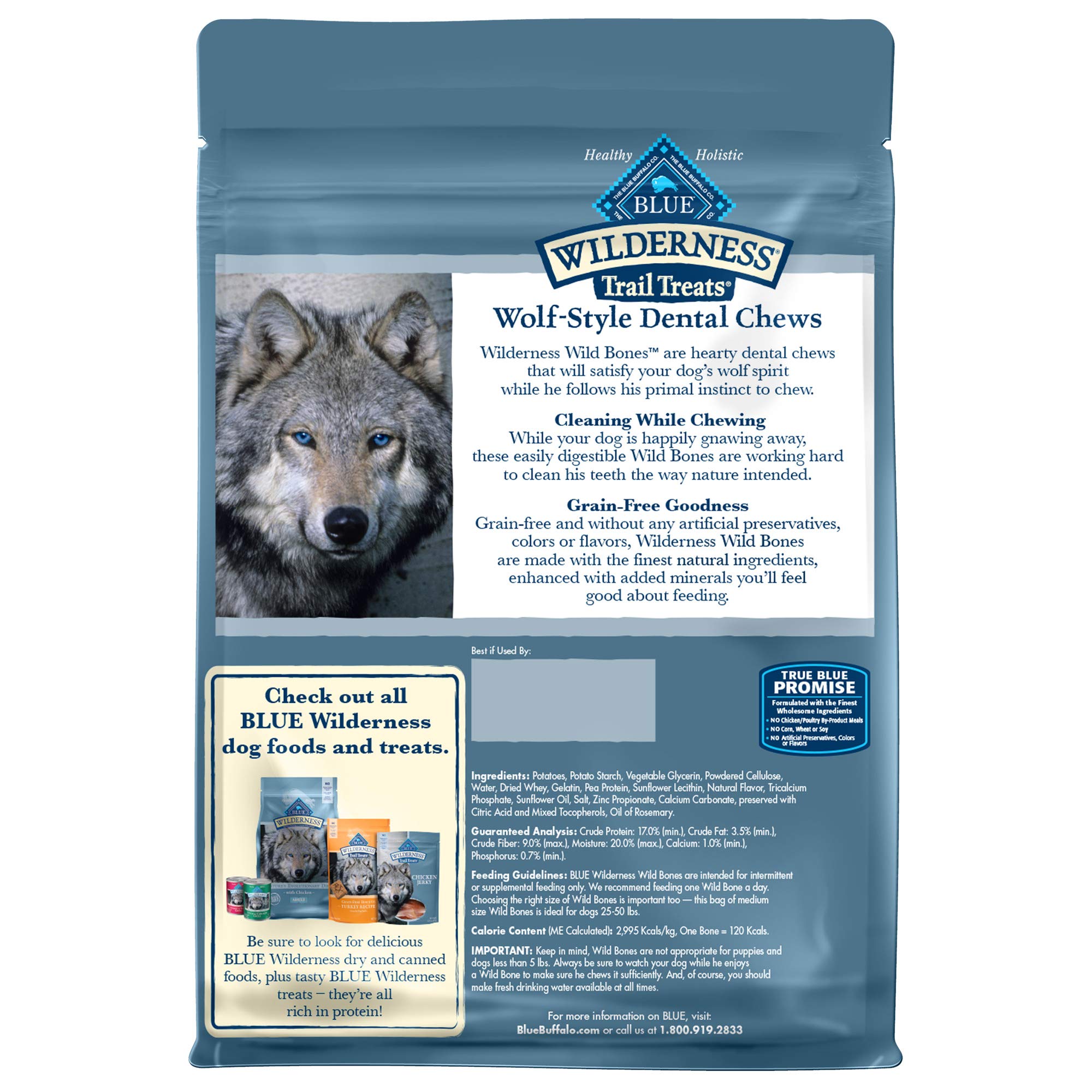 Blue Buffalo Wilderness Wild Bone Crunchy Dog Biscuit Treats - Regular - 10 Oz  