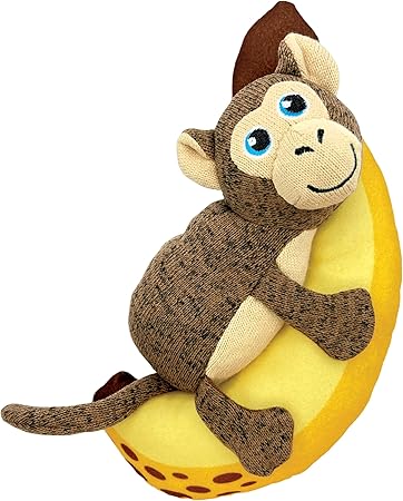 Kong Pull-A-Partz Pals Monkey Dettachable Seperating 2-Piece Squeak and Plush Dog Toy - Medium