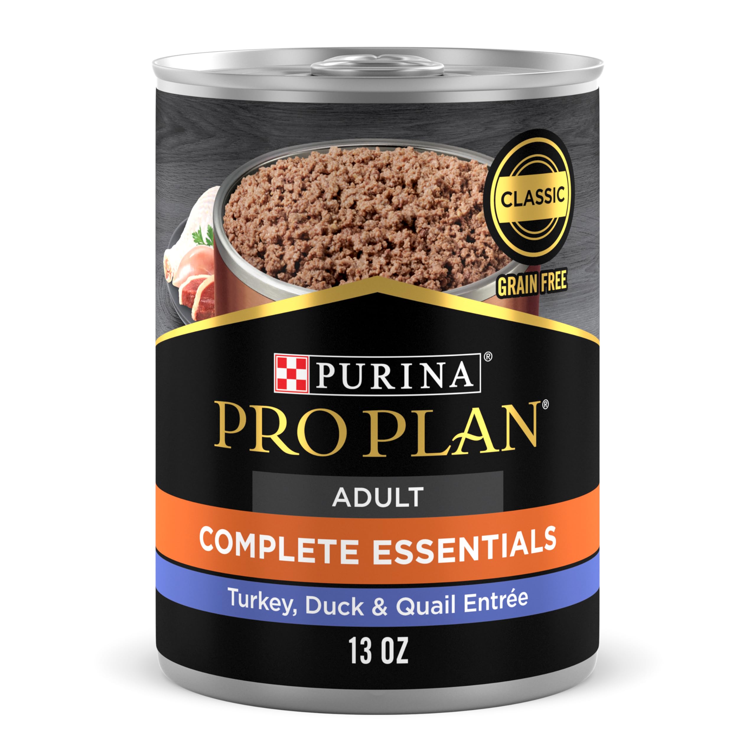 Purina Pro Plan Complete Essentials Grain-Free Classic Turkey and Duck Adult Canned Dog Food - 13 Oz - Case of 12  