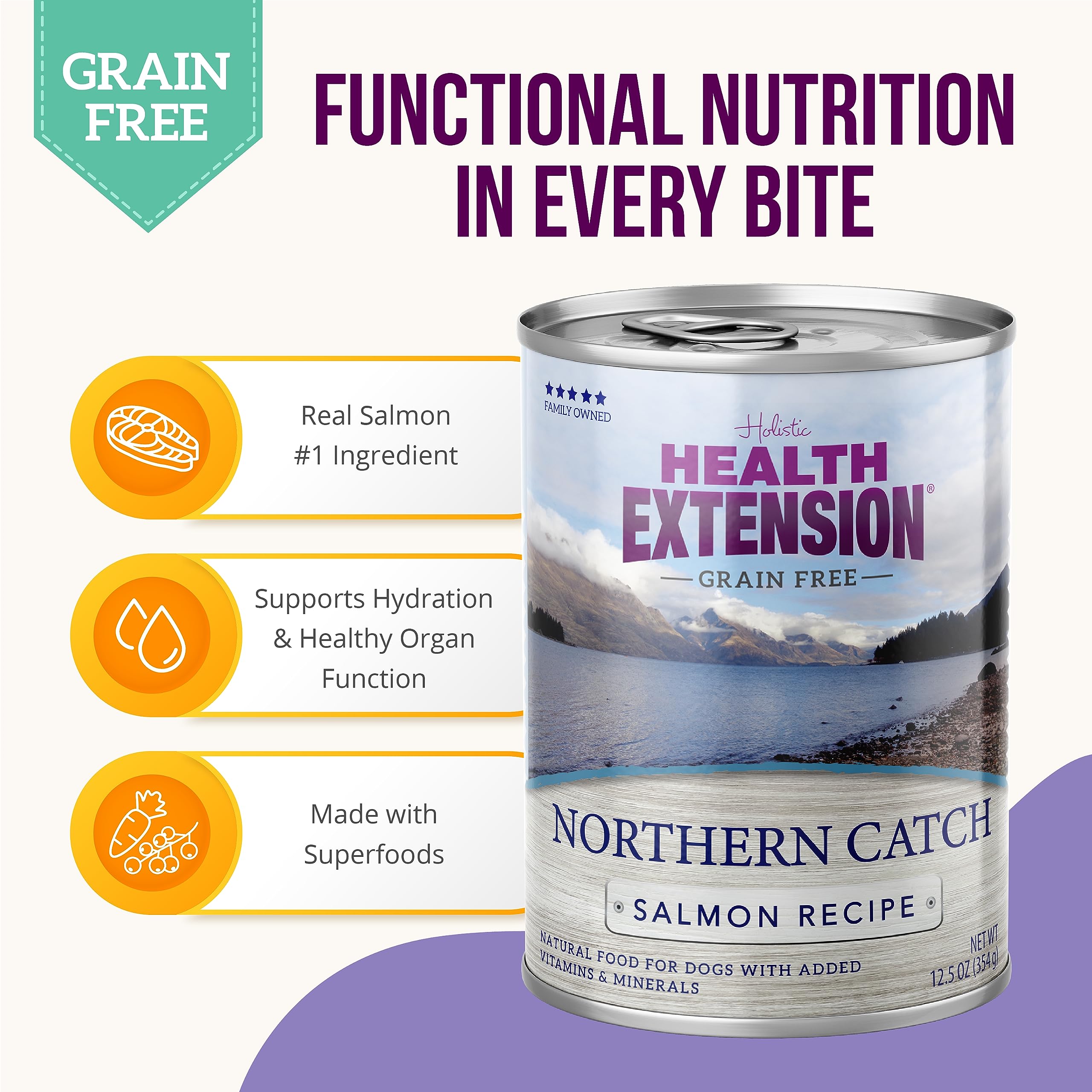 Health Extension Northern Catch Salmon Recipe Canned Dog Food- 12.5 Oz - Case of 12  