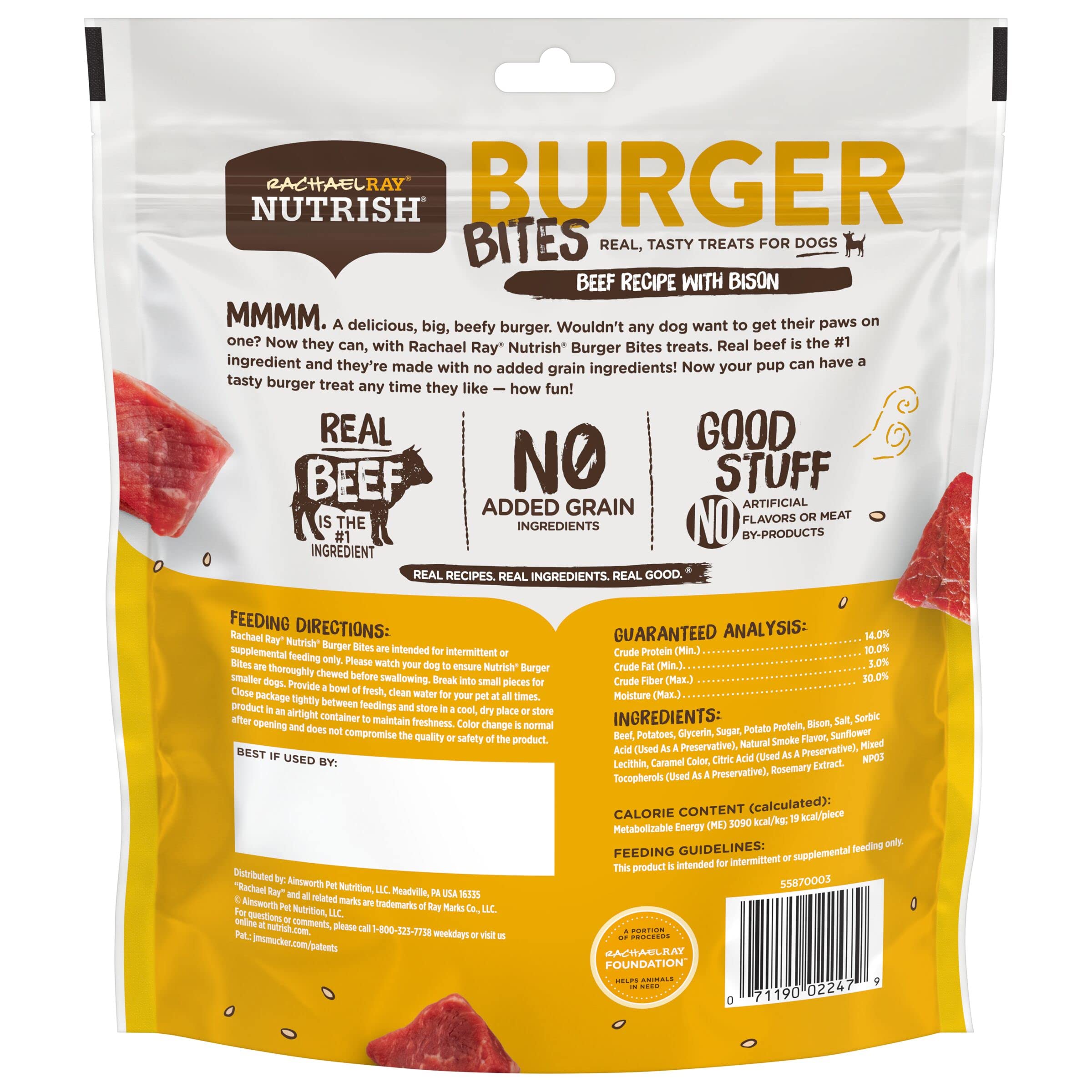 Rachael Ray Nutrish Burger Bites Beef and Bison Soft and Chewy Dog Treats - 12 Oz  