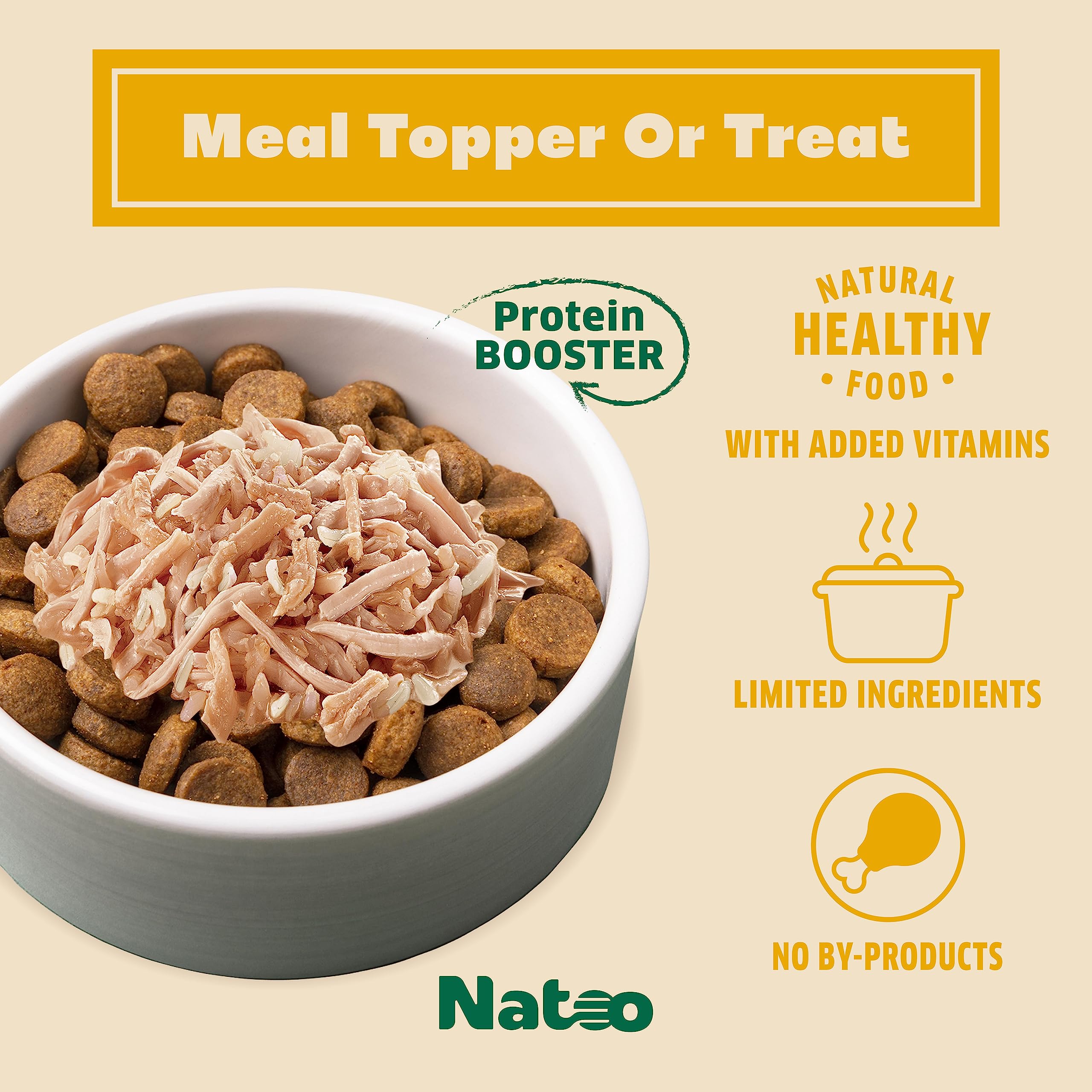 Natoo Limited Ingredient Diet Chicken and Brown Rice Cat Food Toppers - 2.4 Oz - Case of 20  