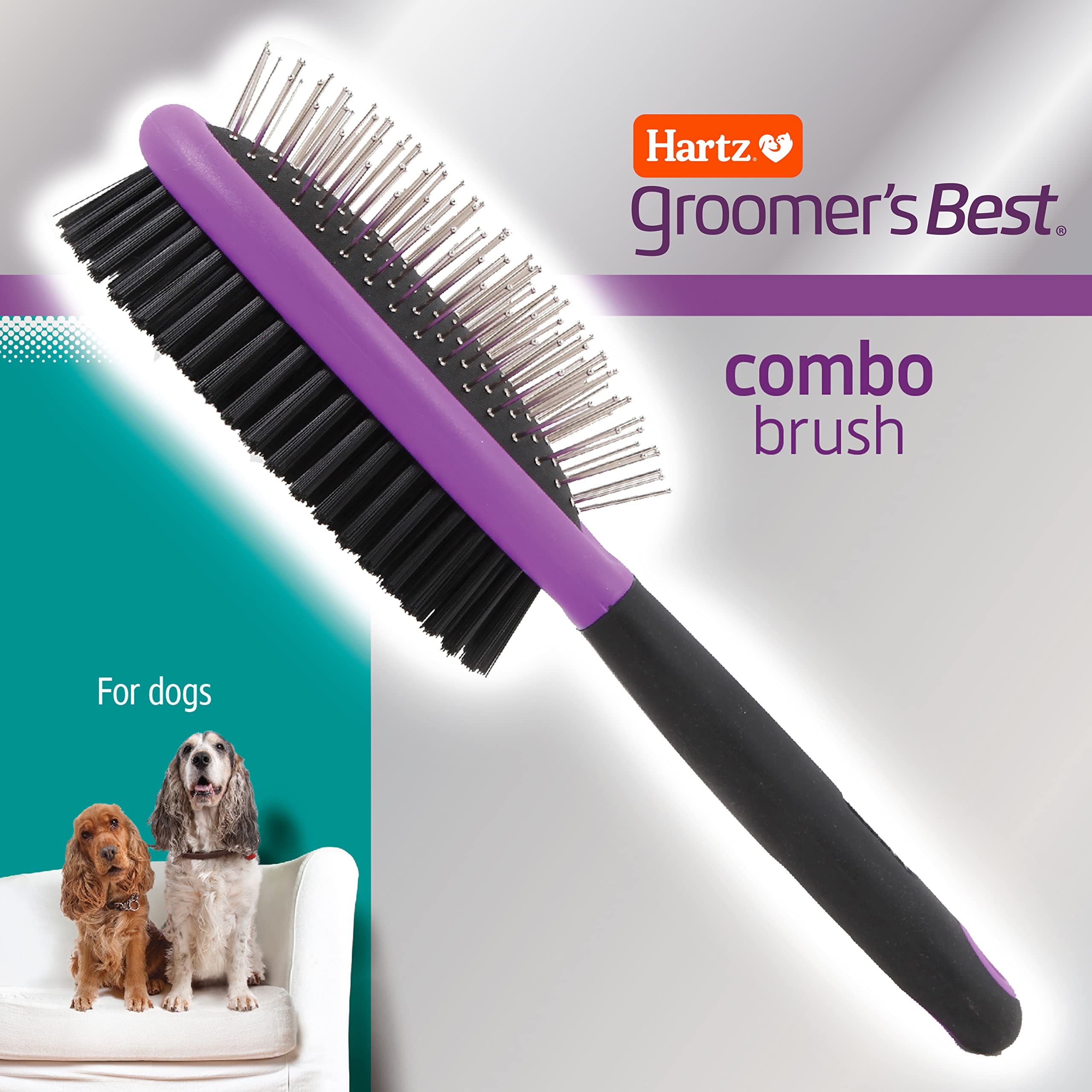 Hartz Mountain Groomer's Best Dual-Sided Combo Grooming Dog Brush  