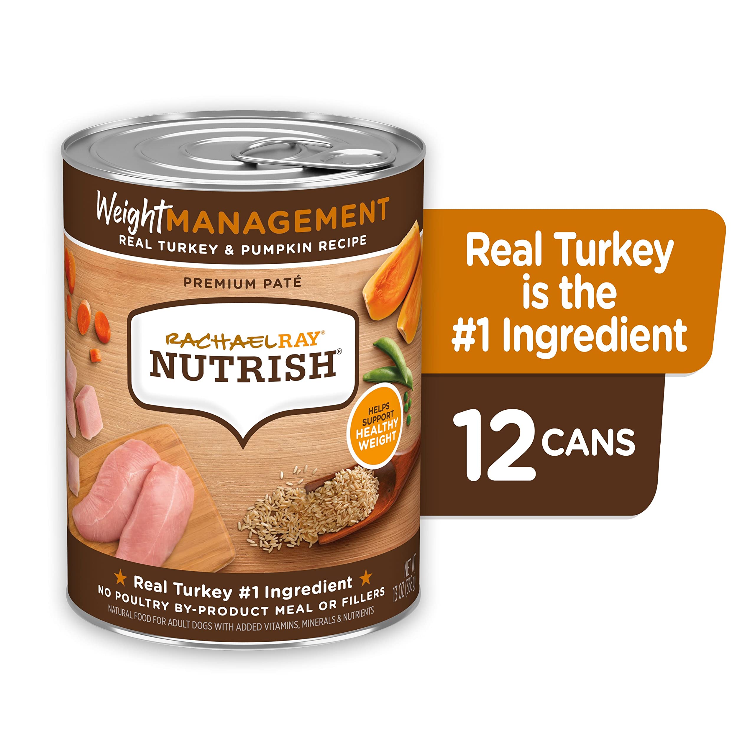 Rachael Ray Nutrish Weight Management Turkey and Pumpkin Recipe Canned Dog Food - 13 Oz - Case of 12  