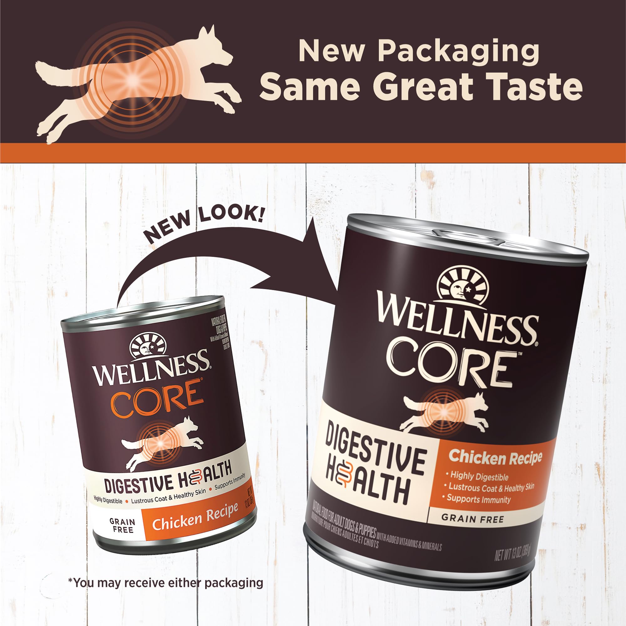 Wellness Core Digestive Health Grain-Free Chicken Canned Dog Food - 13 Oz - Case of 12  