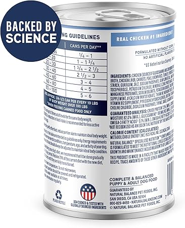 Natural Balance Specialized Nutrition Joint and Muscle Health Chicken and Brown Rice Canned Dog Food - 12.7 Oz - Case of 12