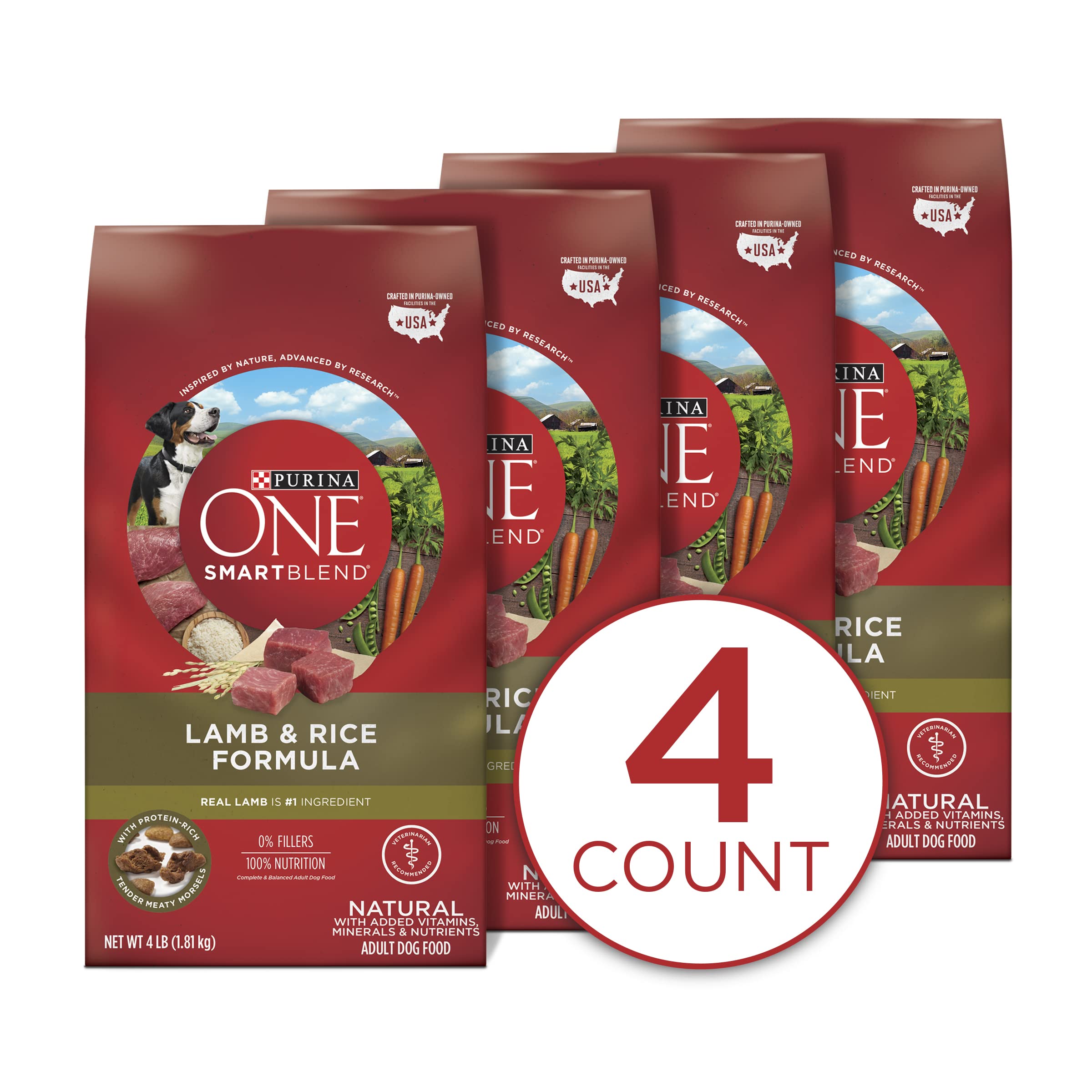 Purina One SmartBlend Heart Muscle and Immune Support Lamb and Rice Dry Dog Food - 8 Lbs - Case of 4  