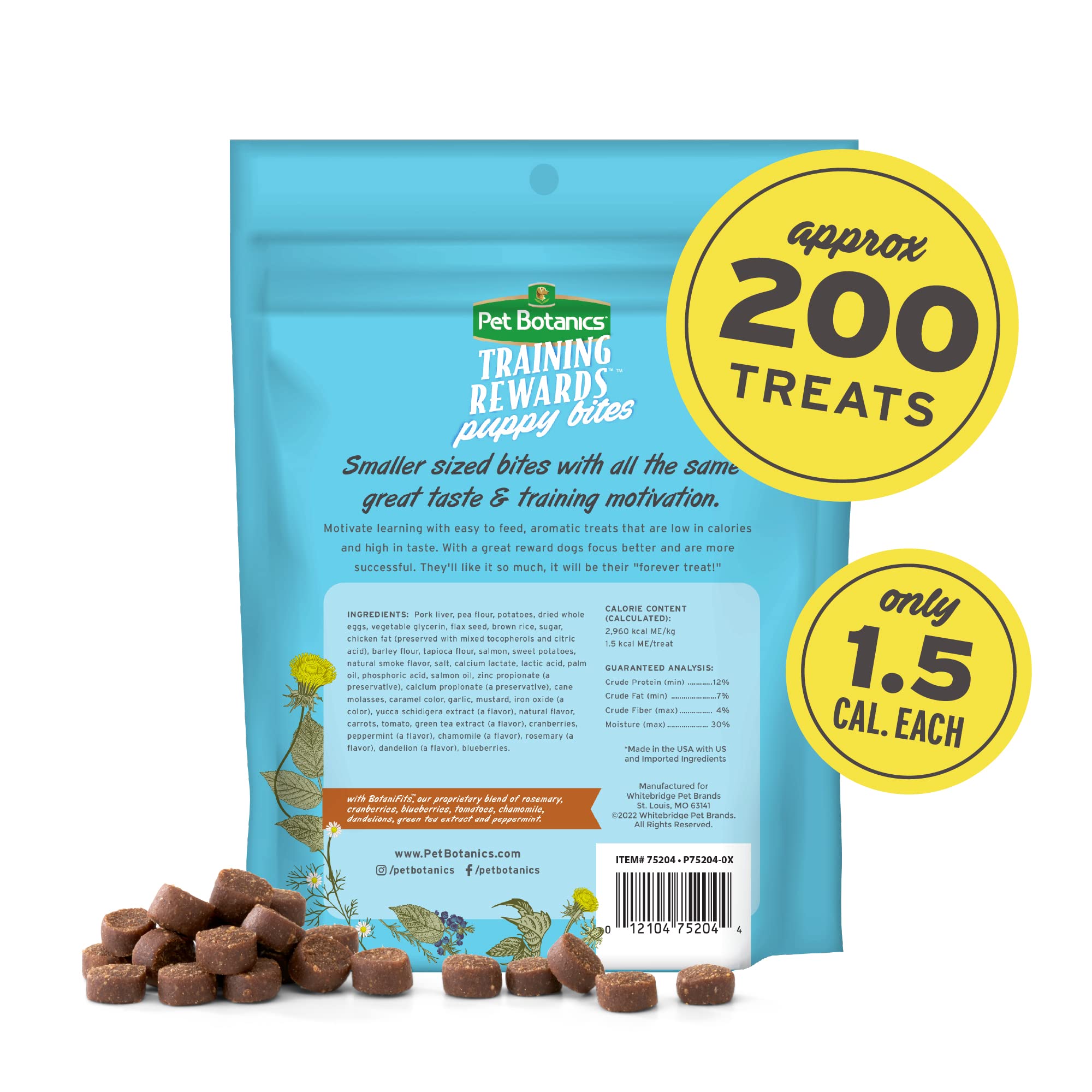 Pet Botanics Training Rewards Grain-Free Peanut Butter Soft and Chewy Dog Treats - Mini - 4 Oz  