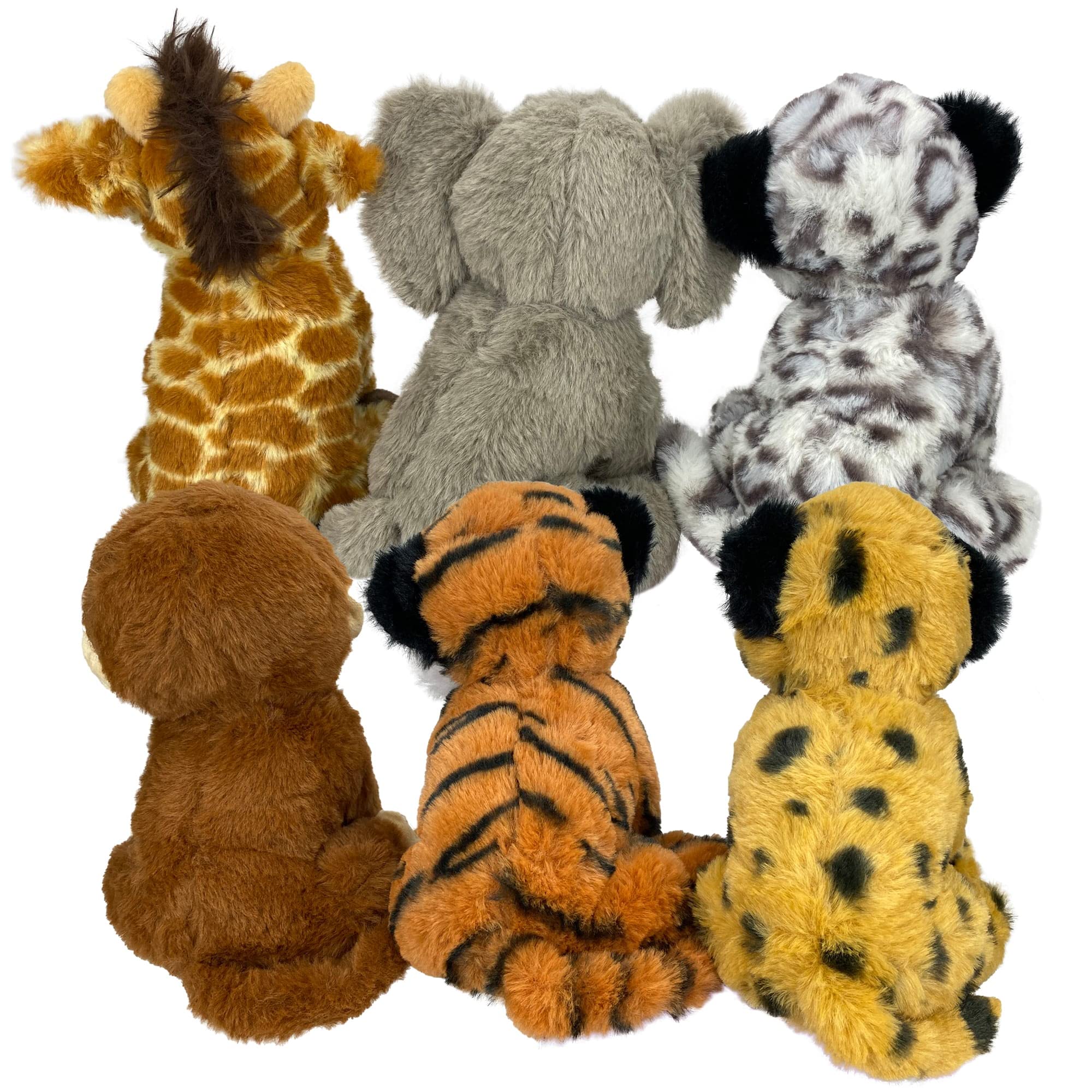 Multipet Eco-Friendly Safari Animals Squeak and Plush Dog Toy - Assorted - 8" Inches  