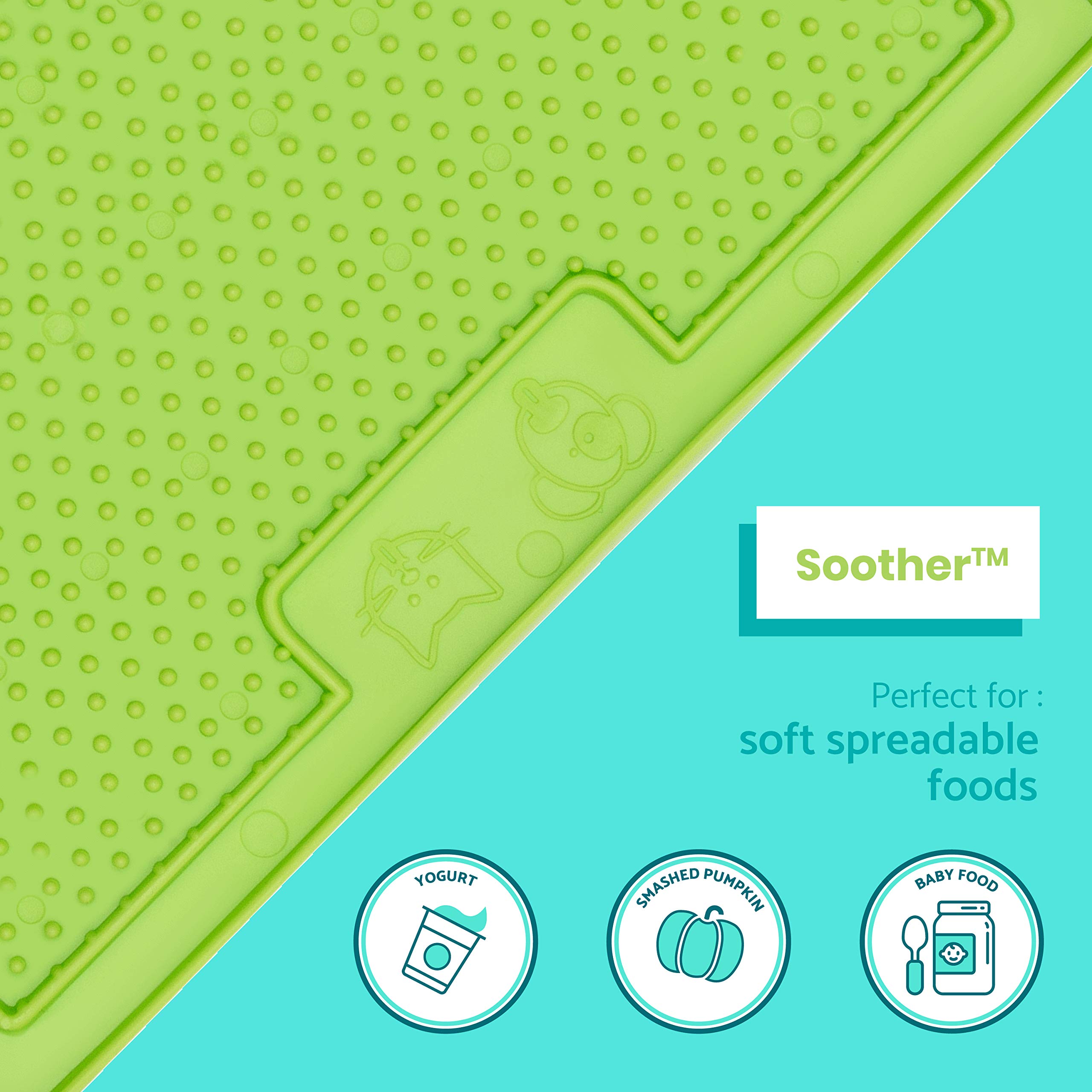 Innovative Pet Lickimat Classic Soother Slow Feeding Mat for Dogs - Green  