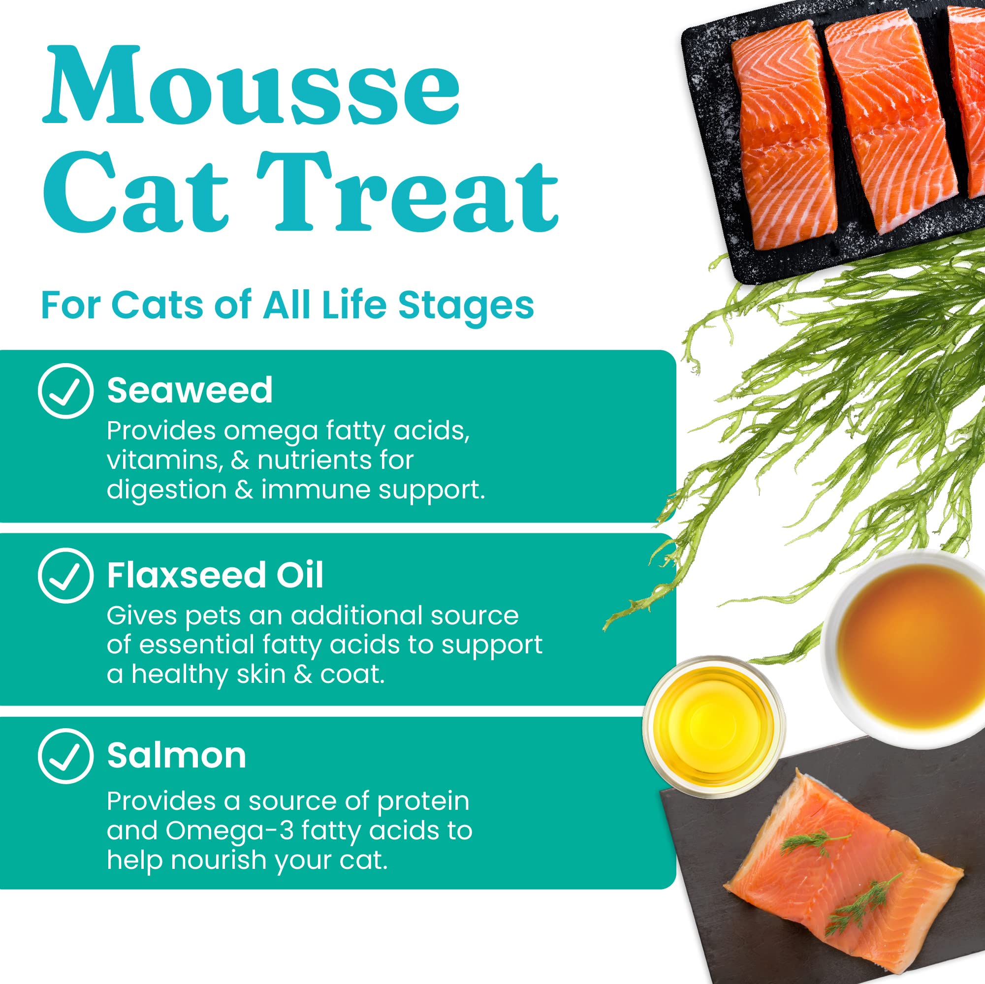 Solid Gold SeaMeal Squeeze Squeezable Mousse Salmon with Gravy Cat Treats - 2 Oz - Case of 24  