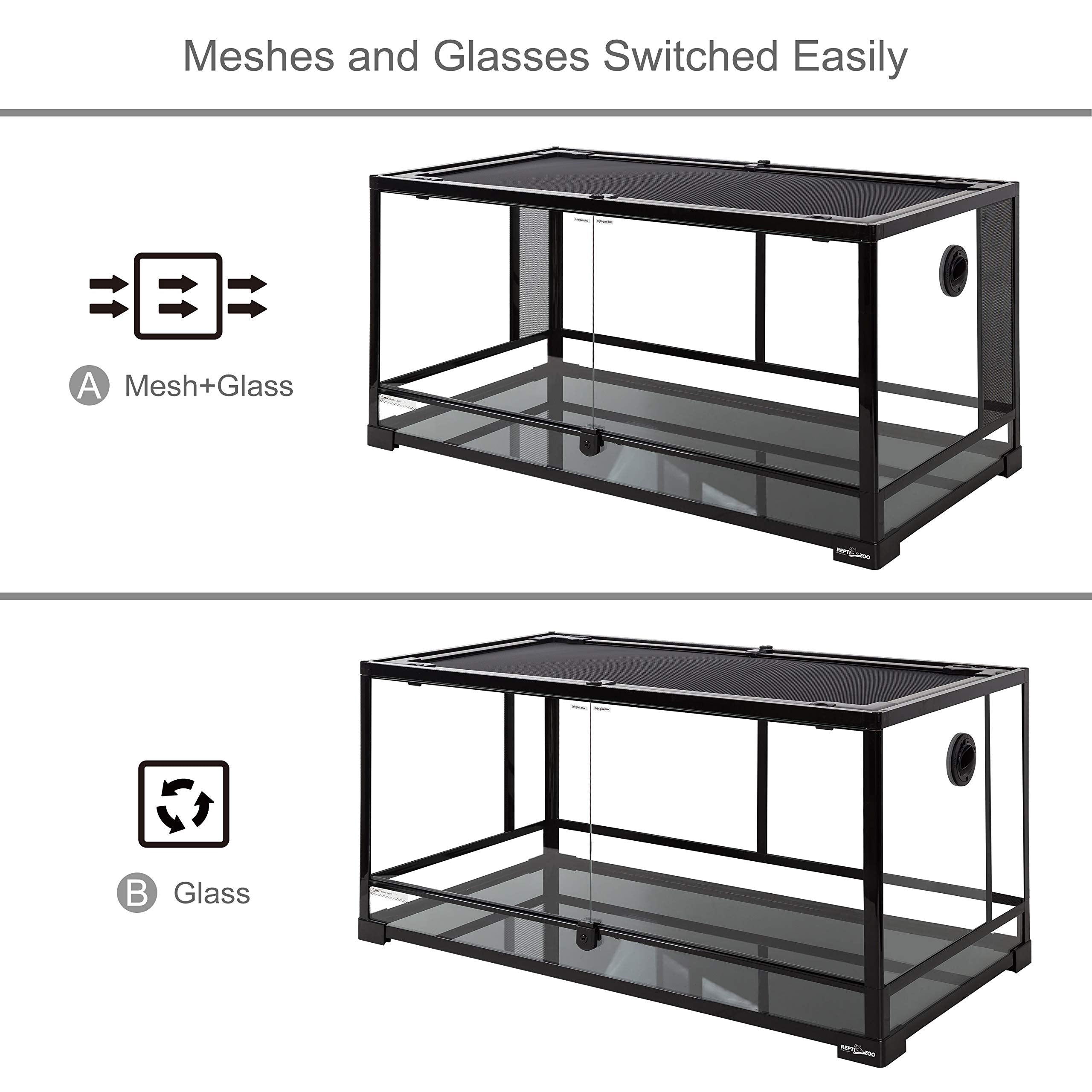 Zoo Med Laboratories Low Body Scorpion Flat Terrarium Tank with Aliminum Screen Cover - 50 Gallons  