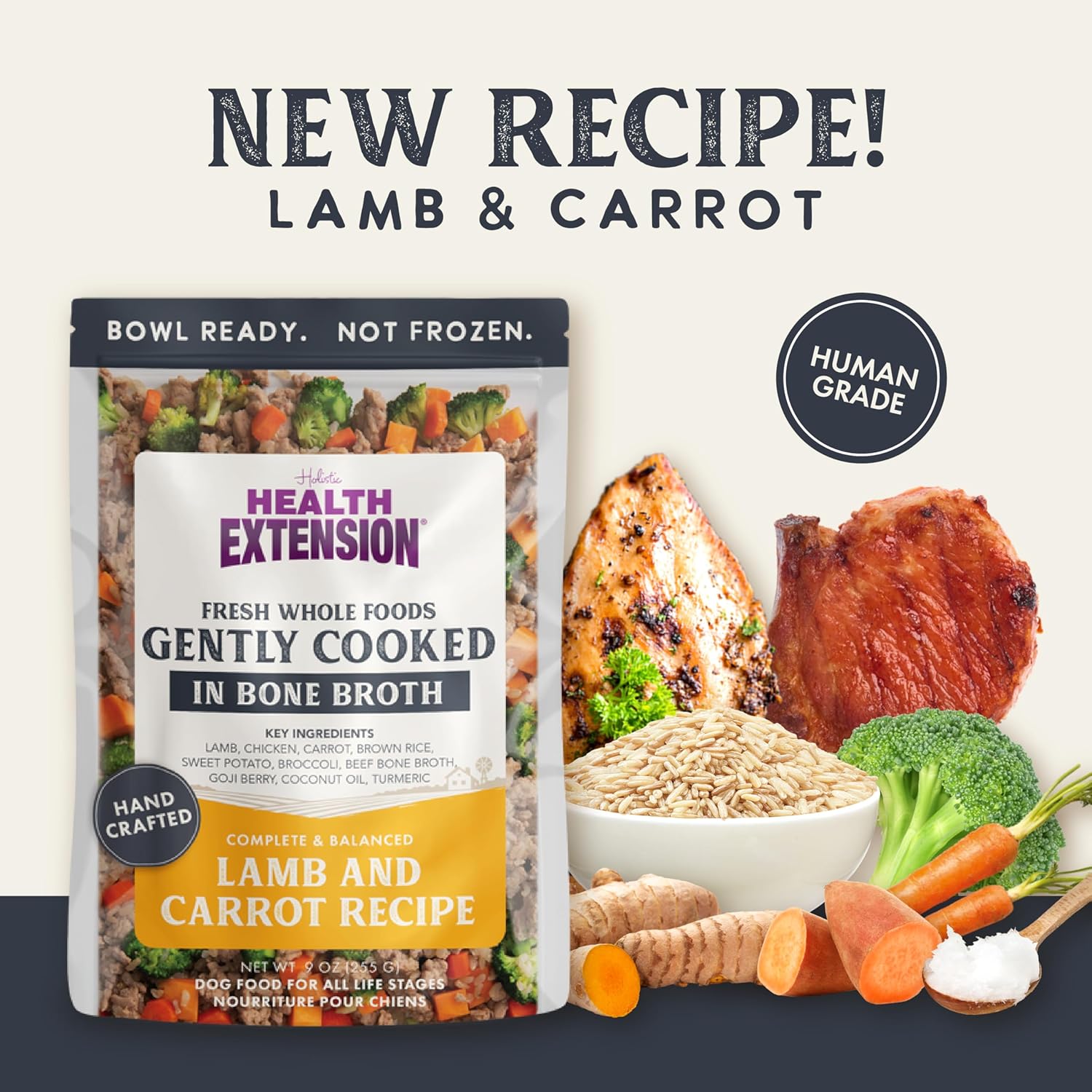 Health Extension Gently Cooked Lamb and Carrot in Bone Broth Wet Dog Food Pouch