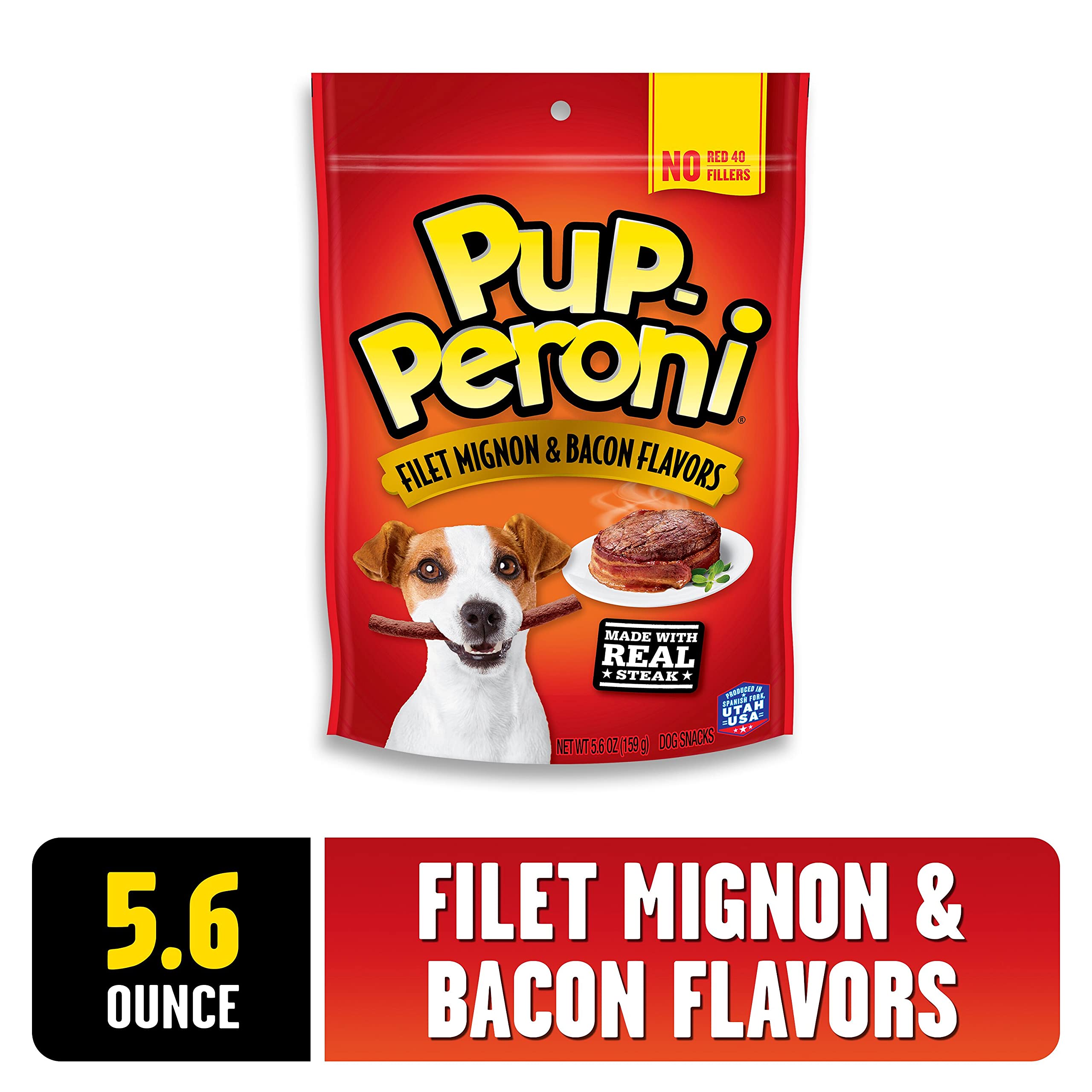 Pup-Peroni Filet Mignon and Bacon Flavored Soft and Chewy Dog Treats - 5.6 Oz - Case of 8  