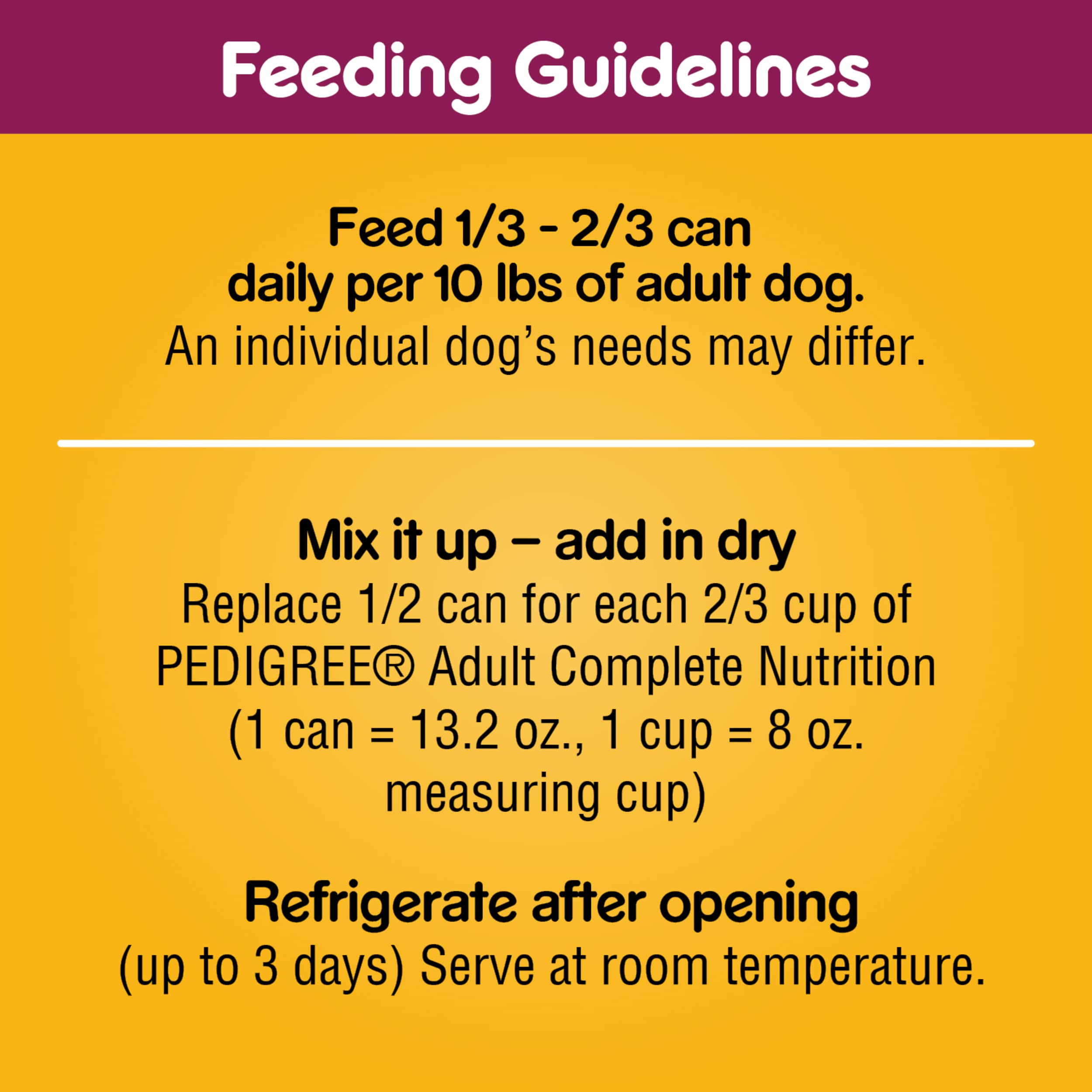 Pedigree Chopped Ground Dinner Beef Filet Mignon Adult Canned Dog Food - 13.2 Oz - Case of 12  